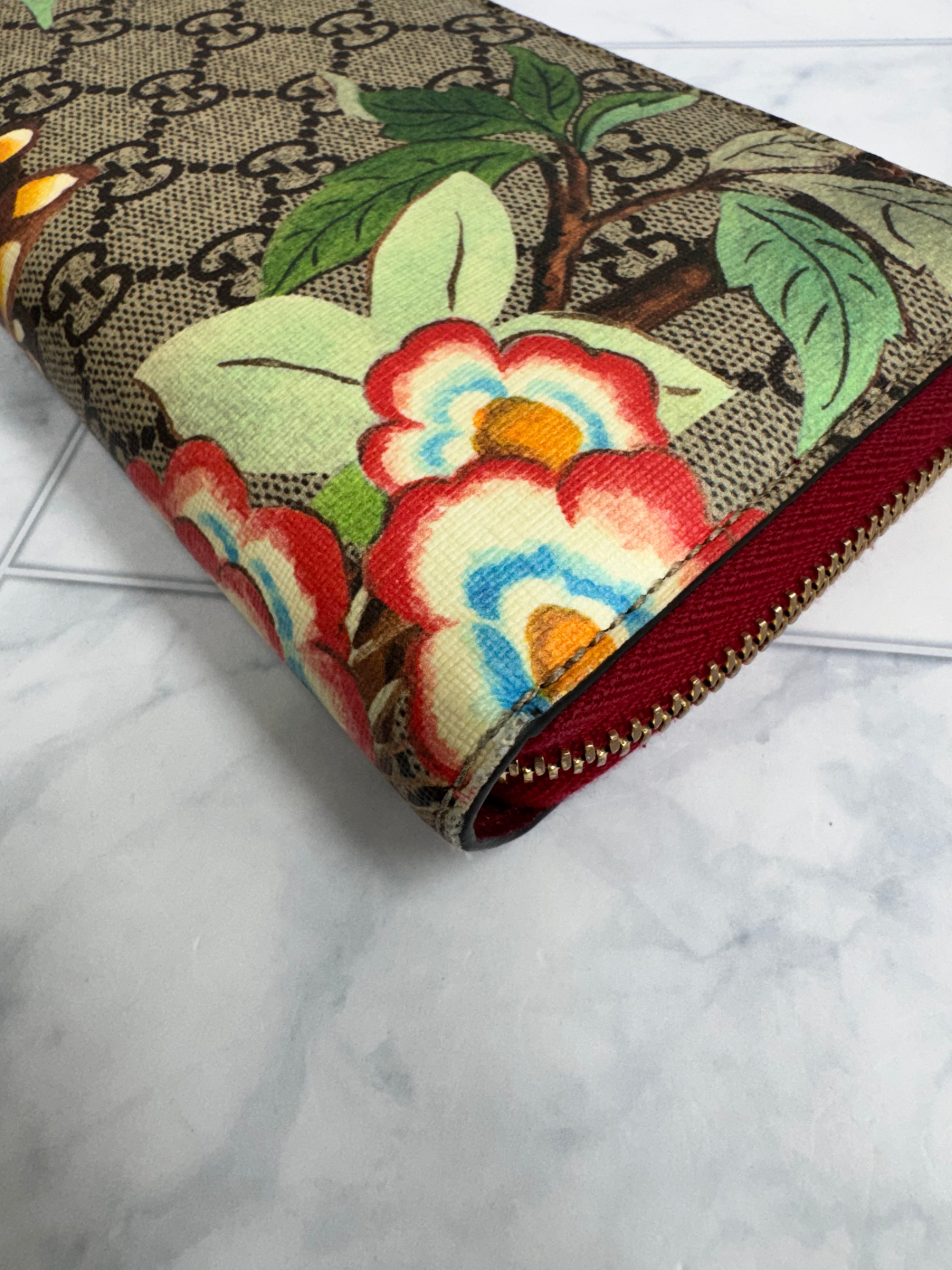 Gucci GG Supreme Coated Canvas Tian Zippy Wallet