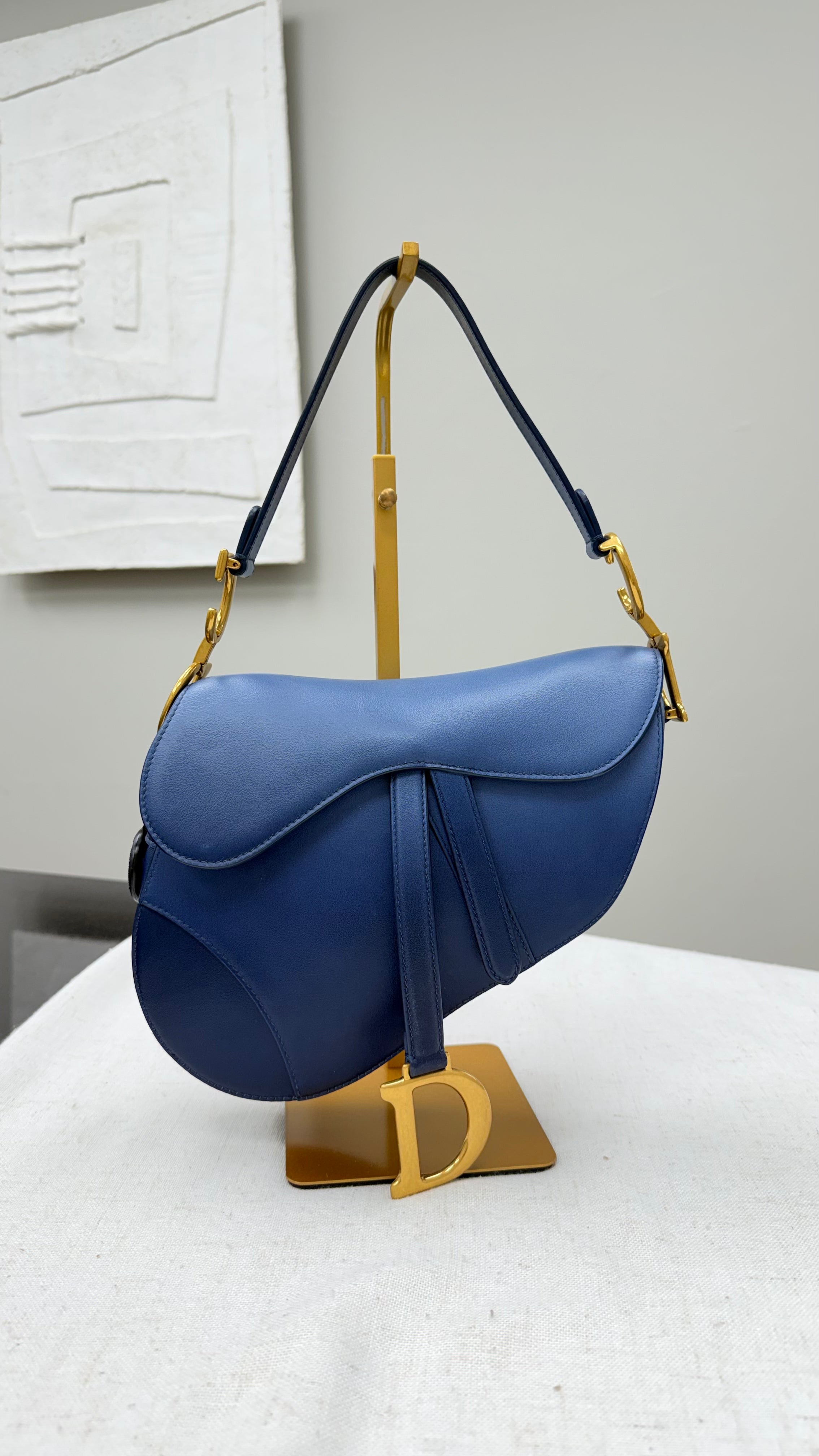 *DONS DROP* Christian Dior Blue Ombre Leather Classic Saddle Bag