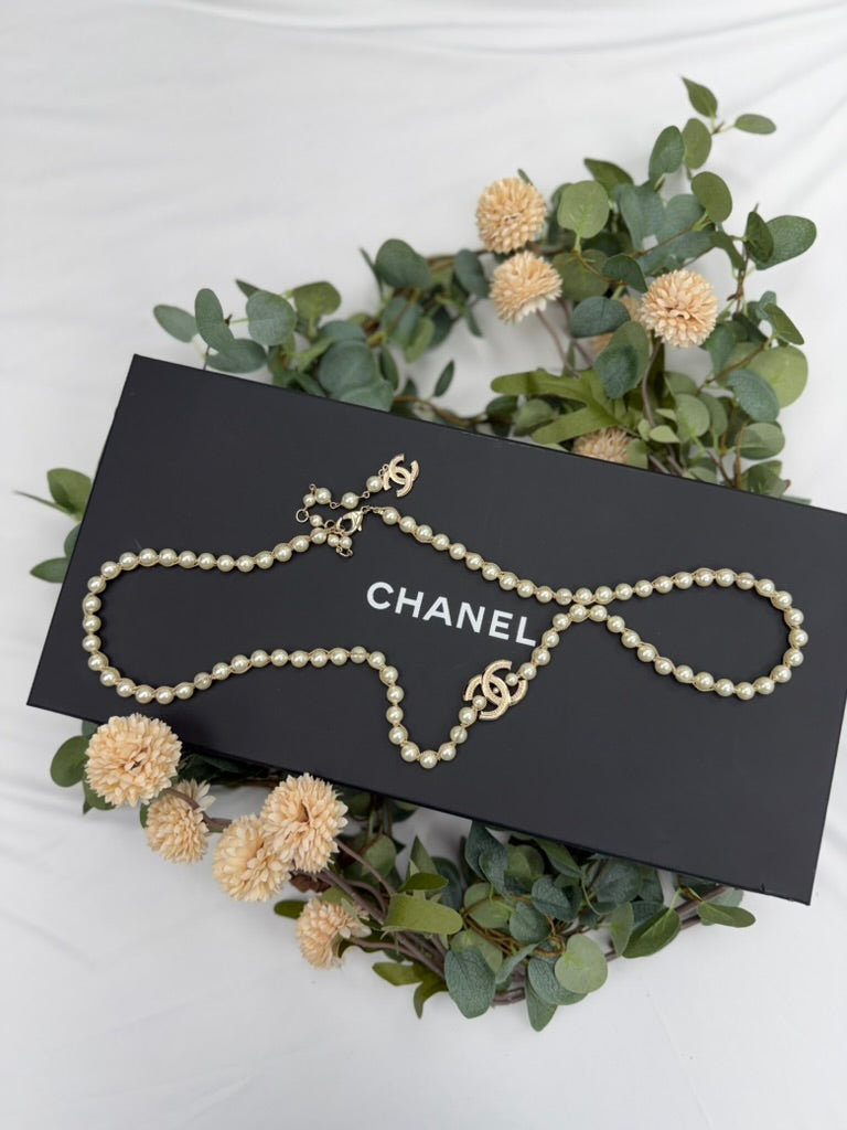 BRAND NEW- Chanel Faux Pearl CC Chain Fancy Belt Size 85/34