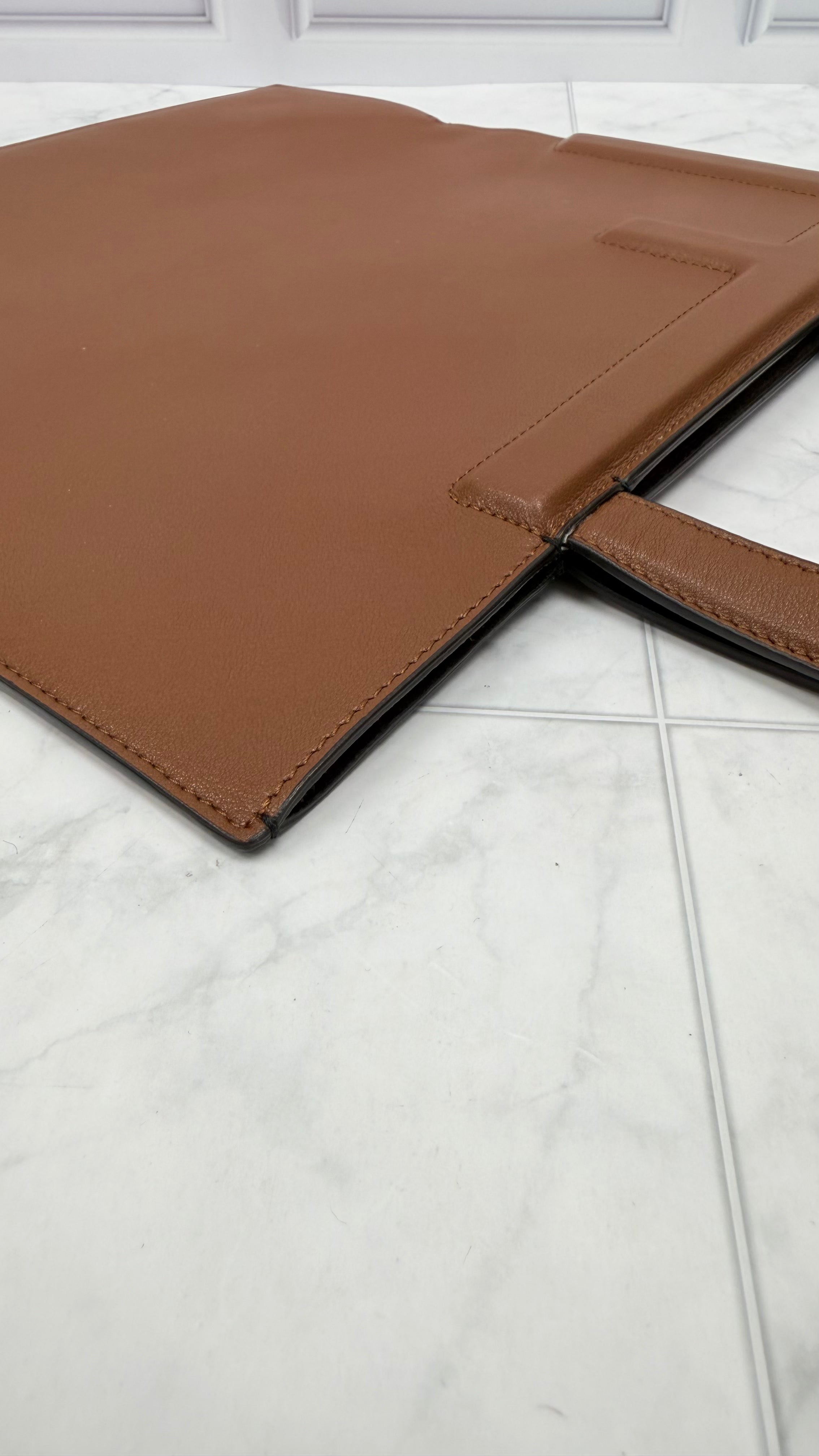 Fendi Brown & Black Leather Flat Tote