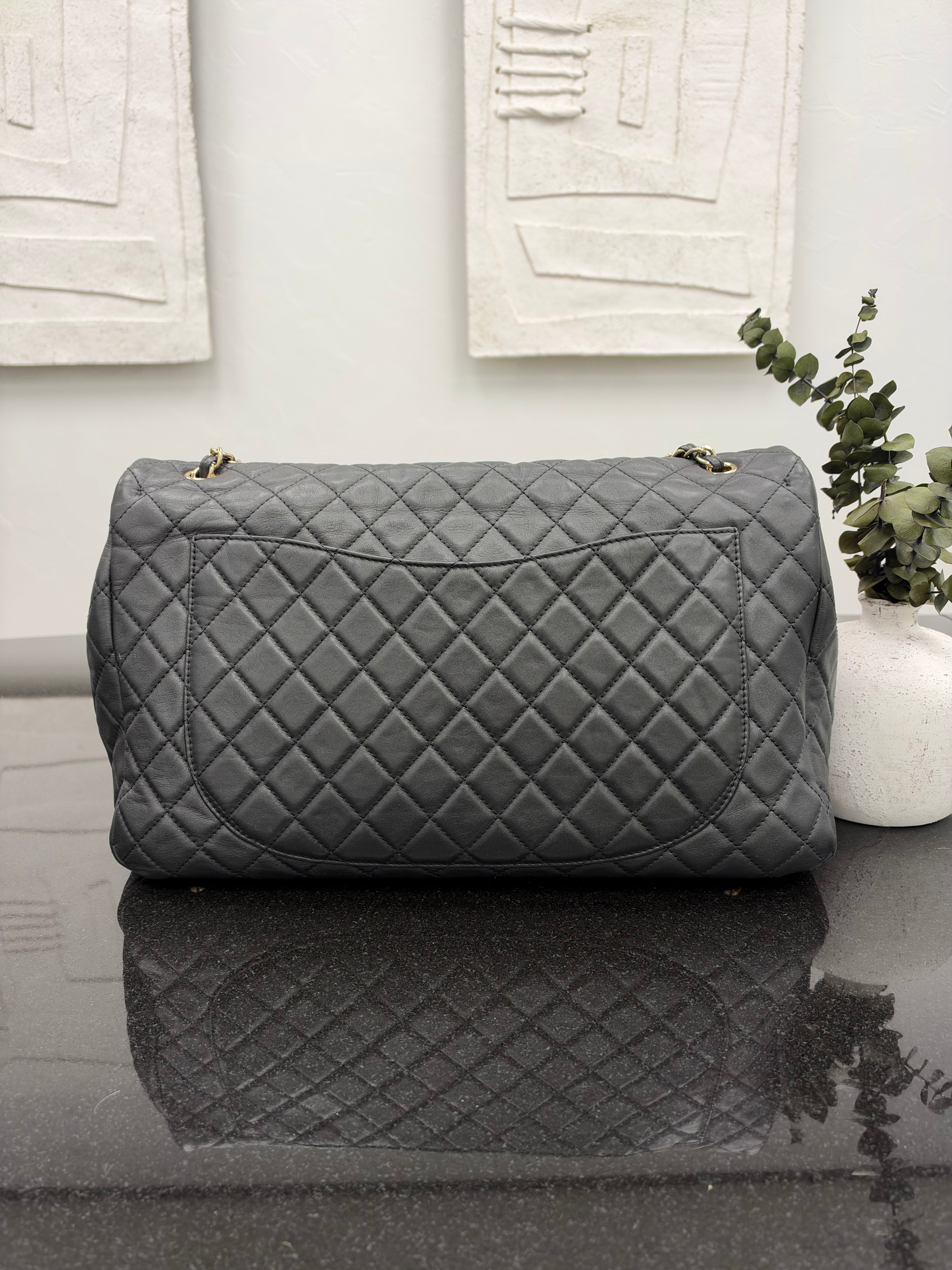 Chanel Black Quilted Calfskin XXL Travel Flap Bag