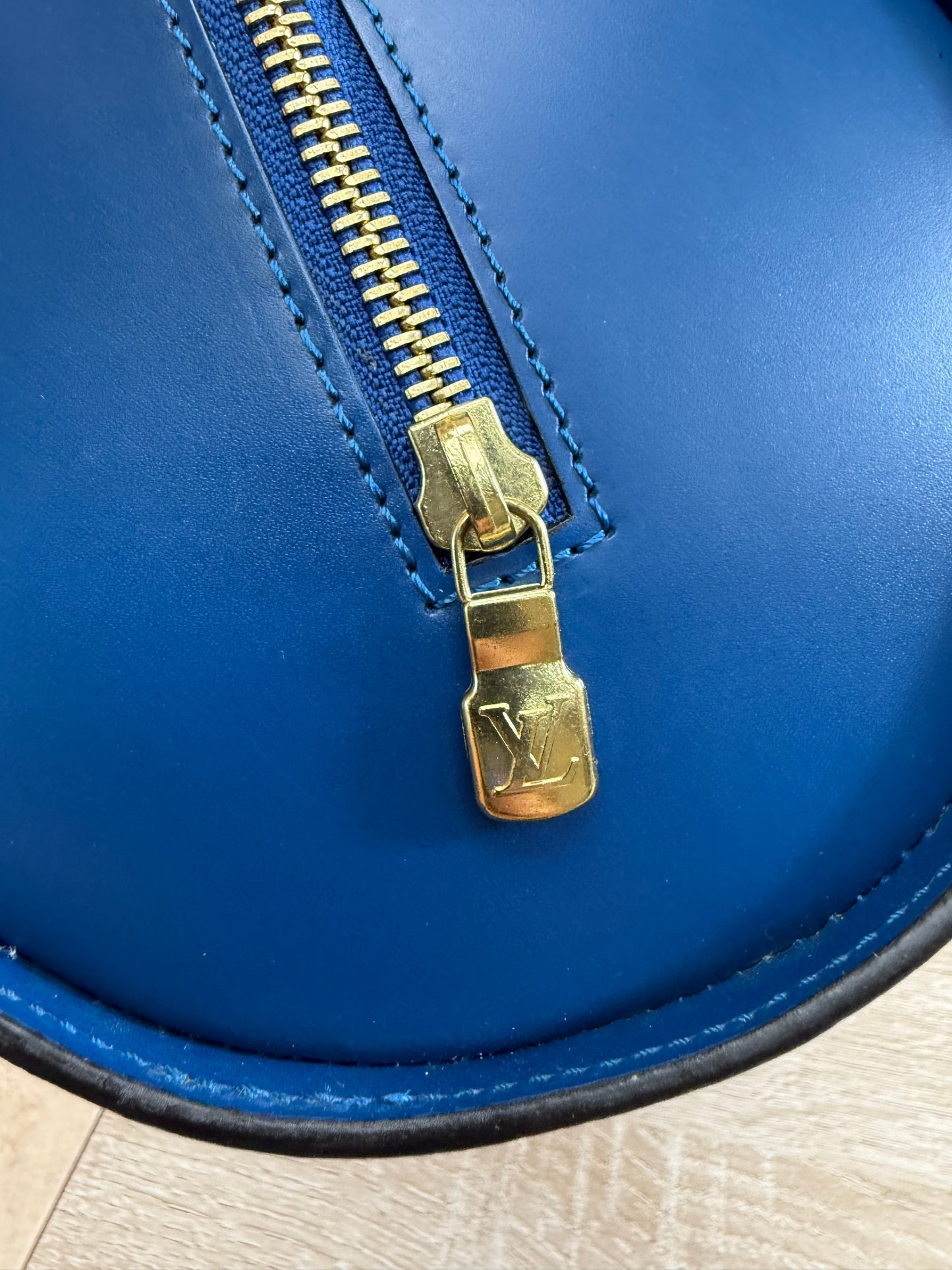 Louis Vuitton Blue Epi Soufflet Shoulder Bag