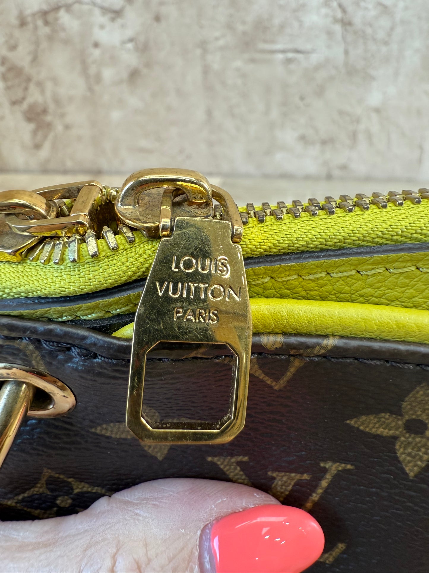 Louis Vuitton Monogram Yellow Trim Pallas Bag