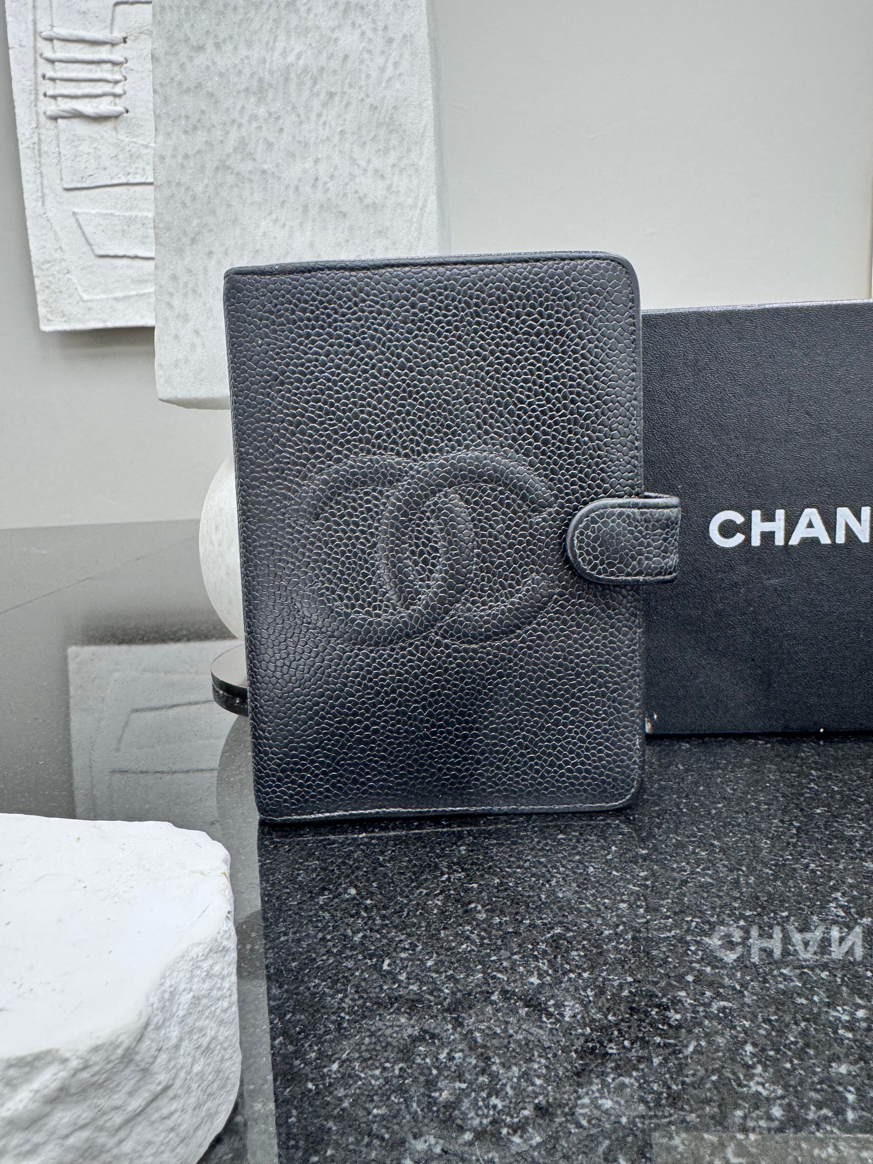 Chanel Black Caviar Leather Agenda