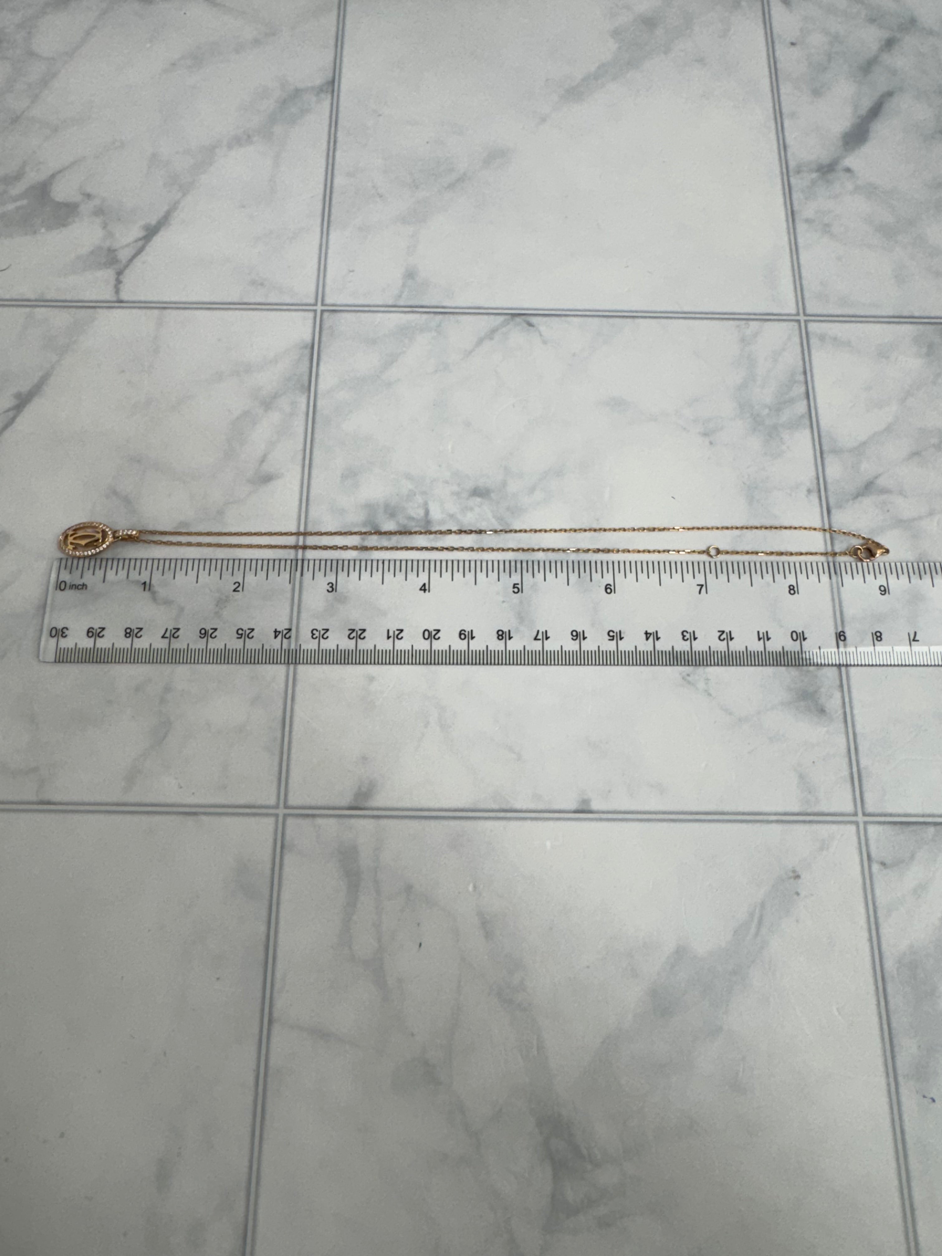 LIKE NEW - Cartier Rose Gold Double C De Cartier Diamond Logo Pendant Necklace