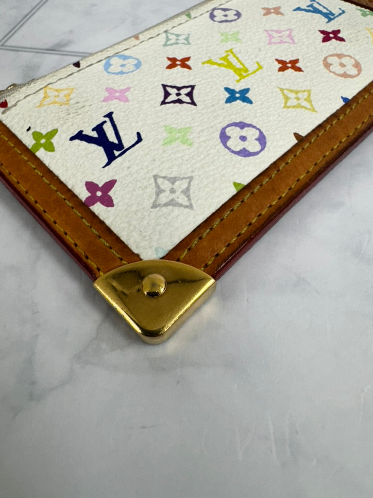 Louis Vuitton White Multicolor Key Cles