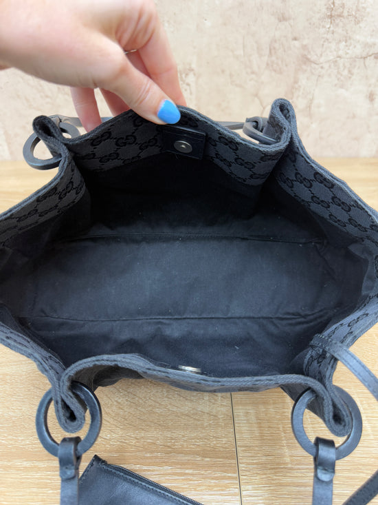 Gucci GG Black Canvas Tote Bag