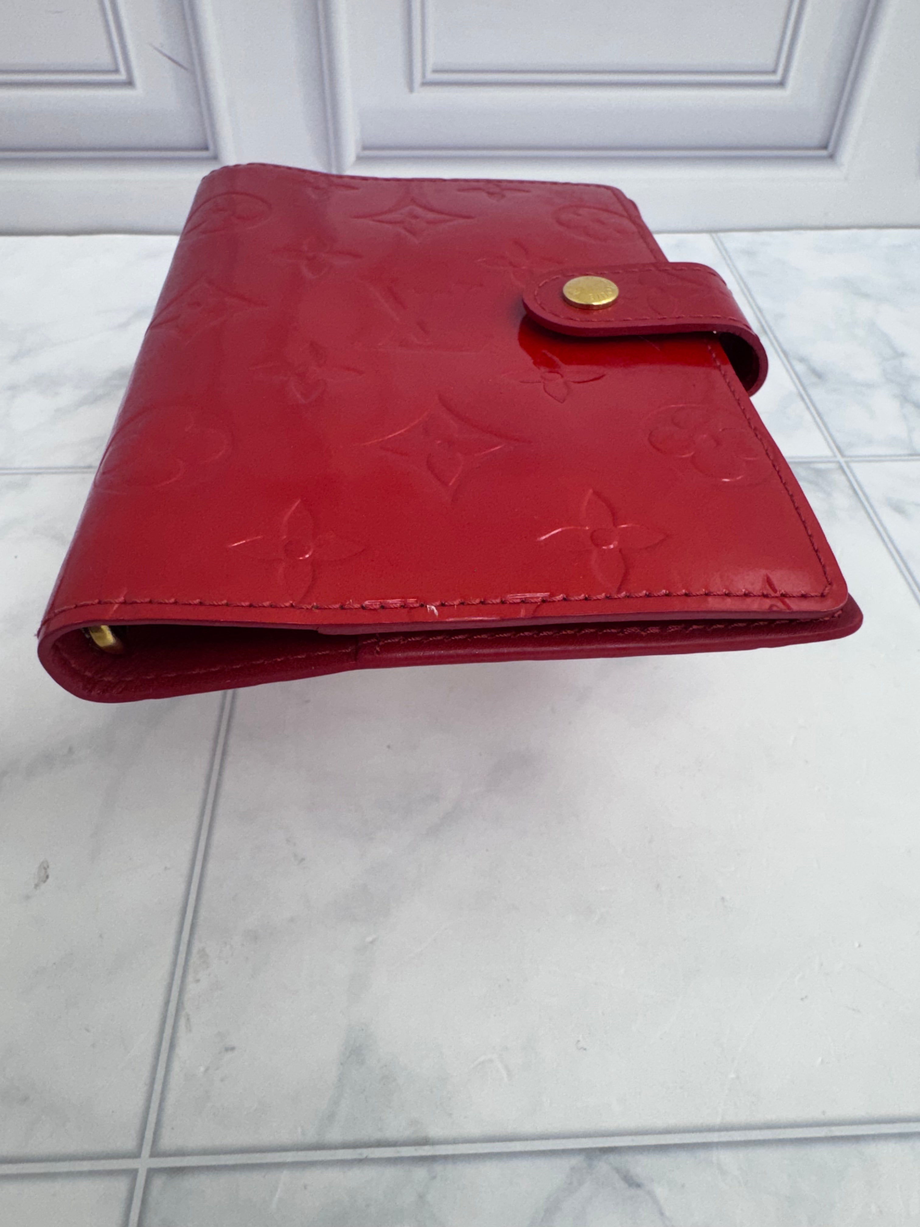 Louis Vuitton Red Vernis Monogram Agenda PM