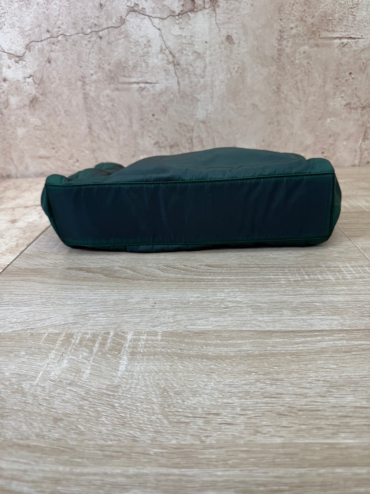 Prada Dark Green Nylon Top Handle Tote Bag