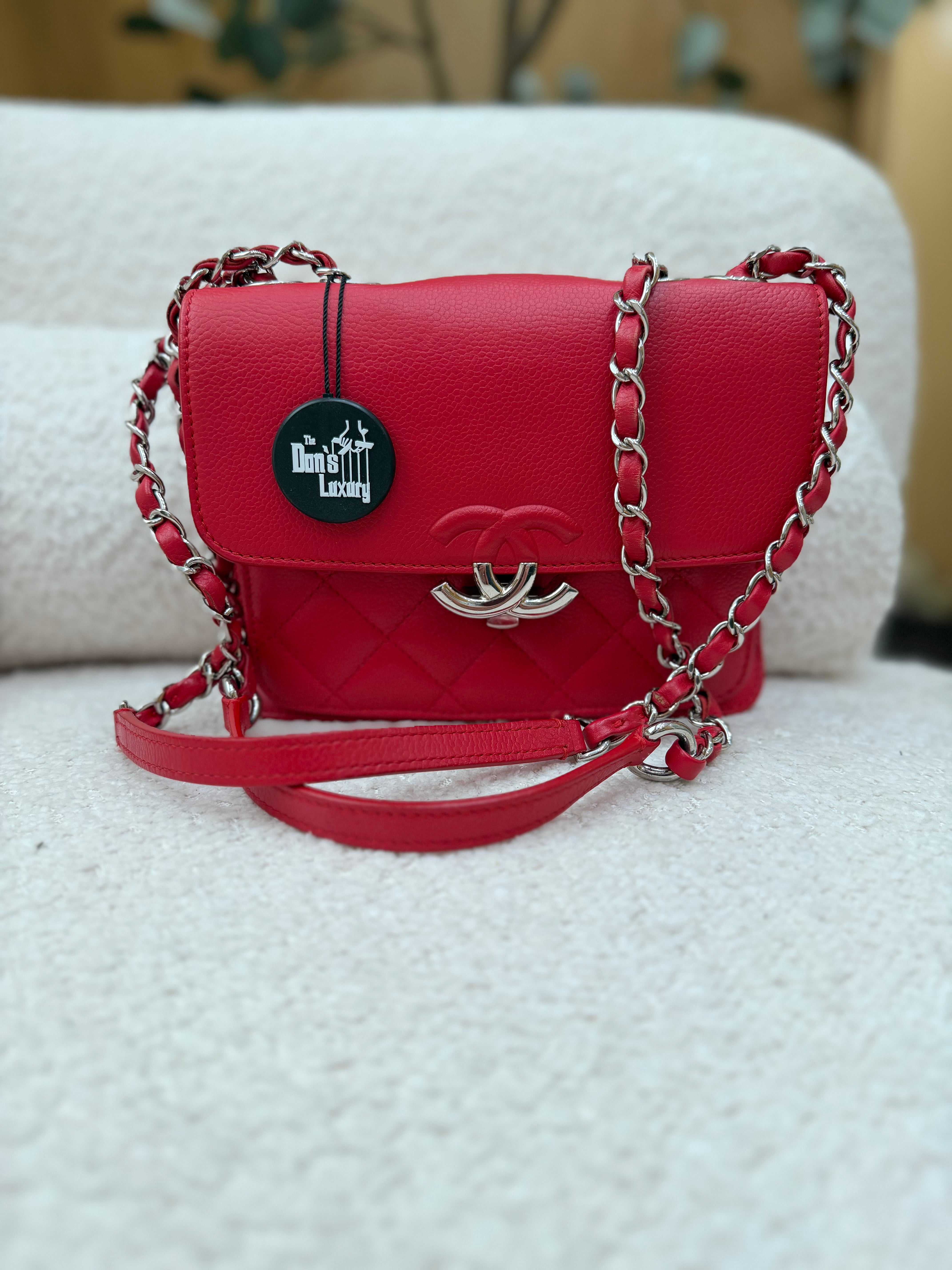 Chanel Red Caviar CC Box Flap Bag