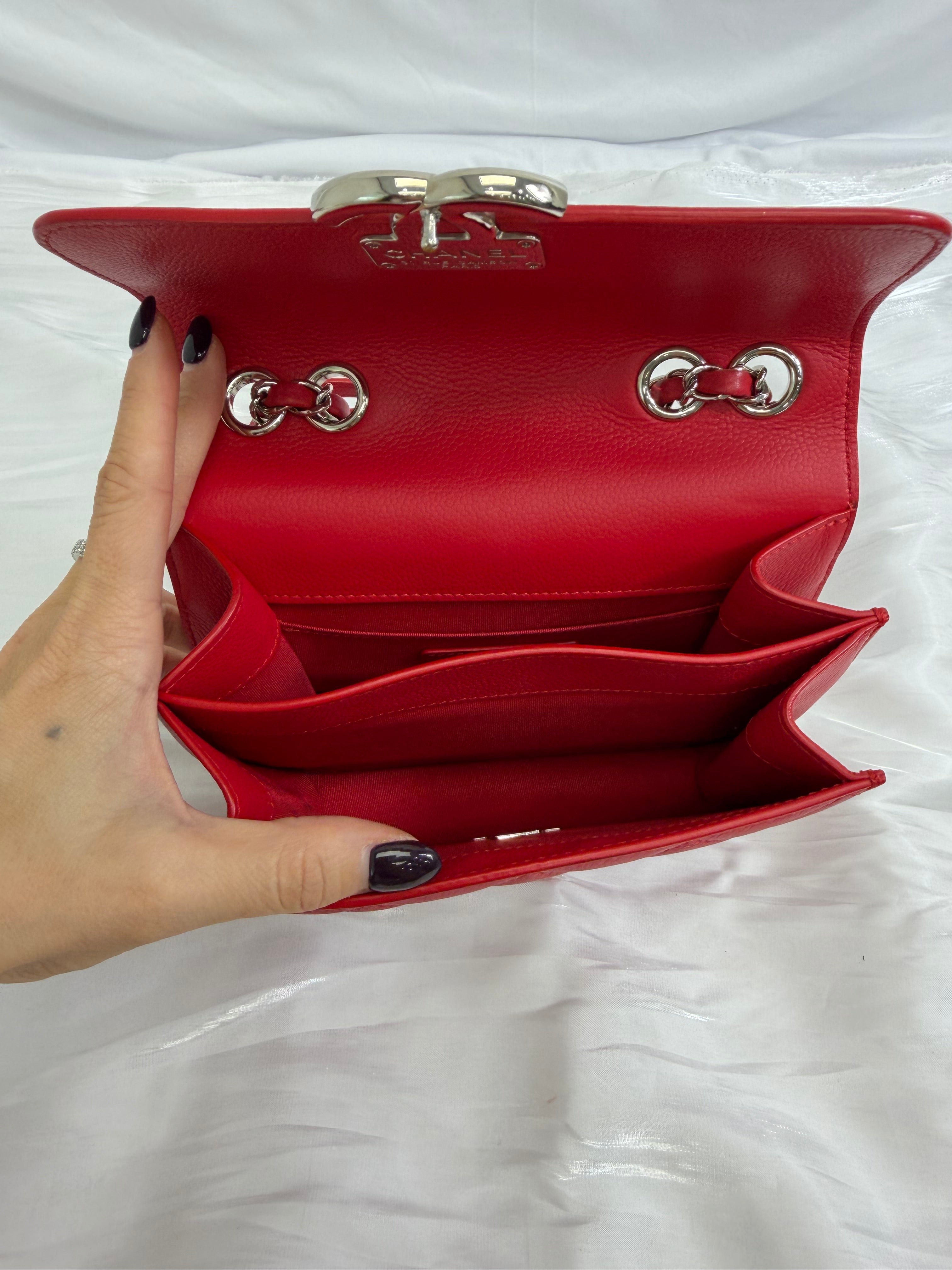 Chanel Red Caviar CC Box Flap Bag