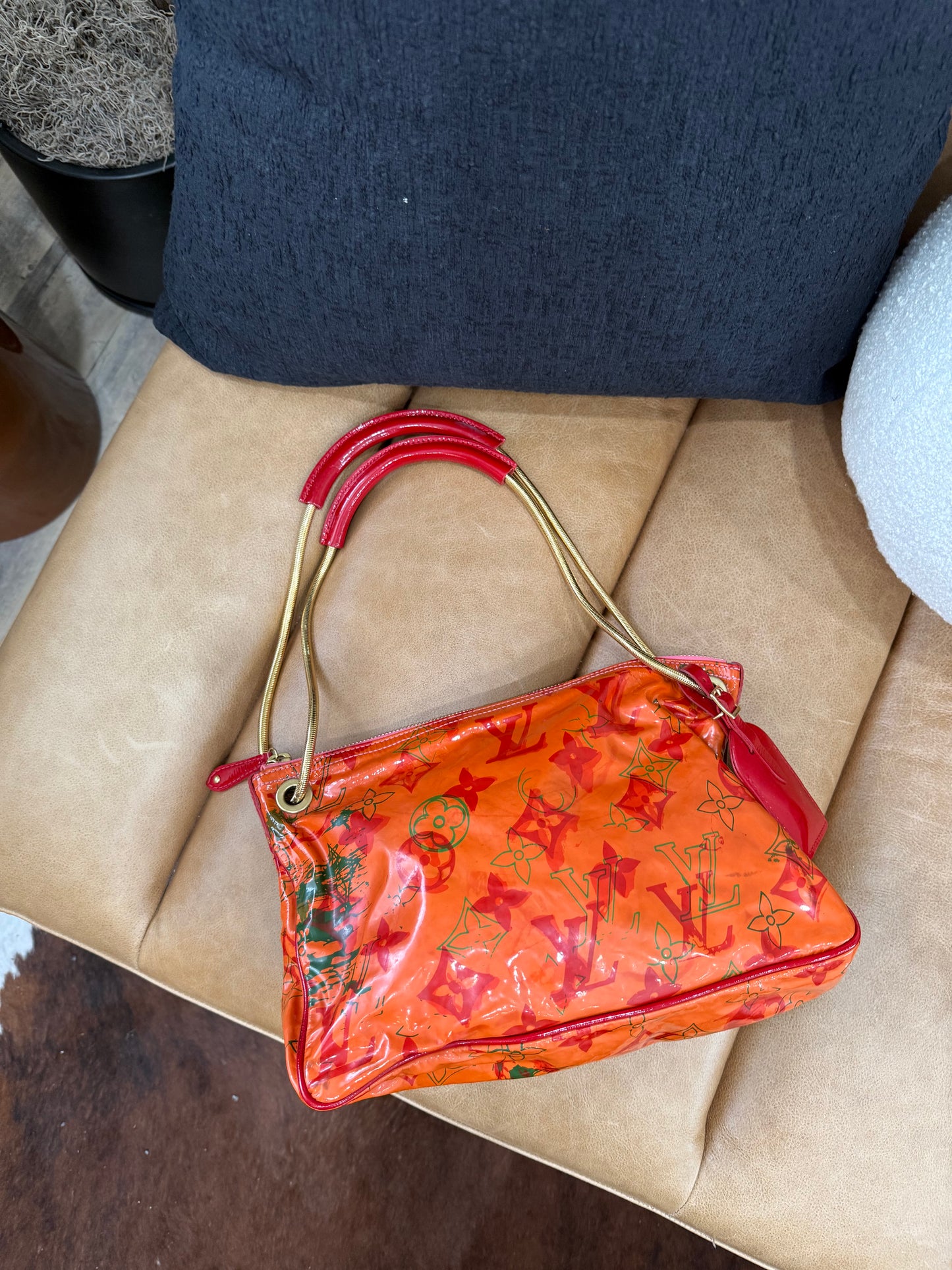 Louis Vuitton X Richard Prince Limited Edition Watercolor Patent Shoulder Bag