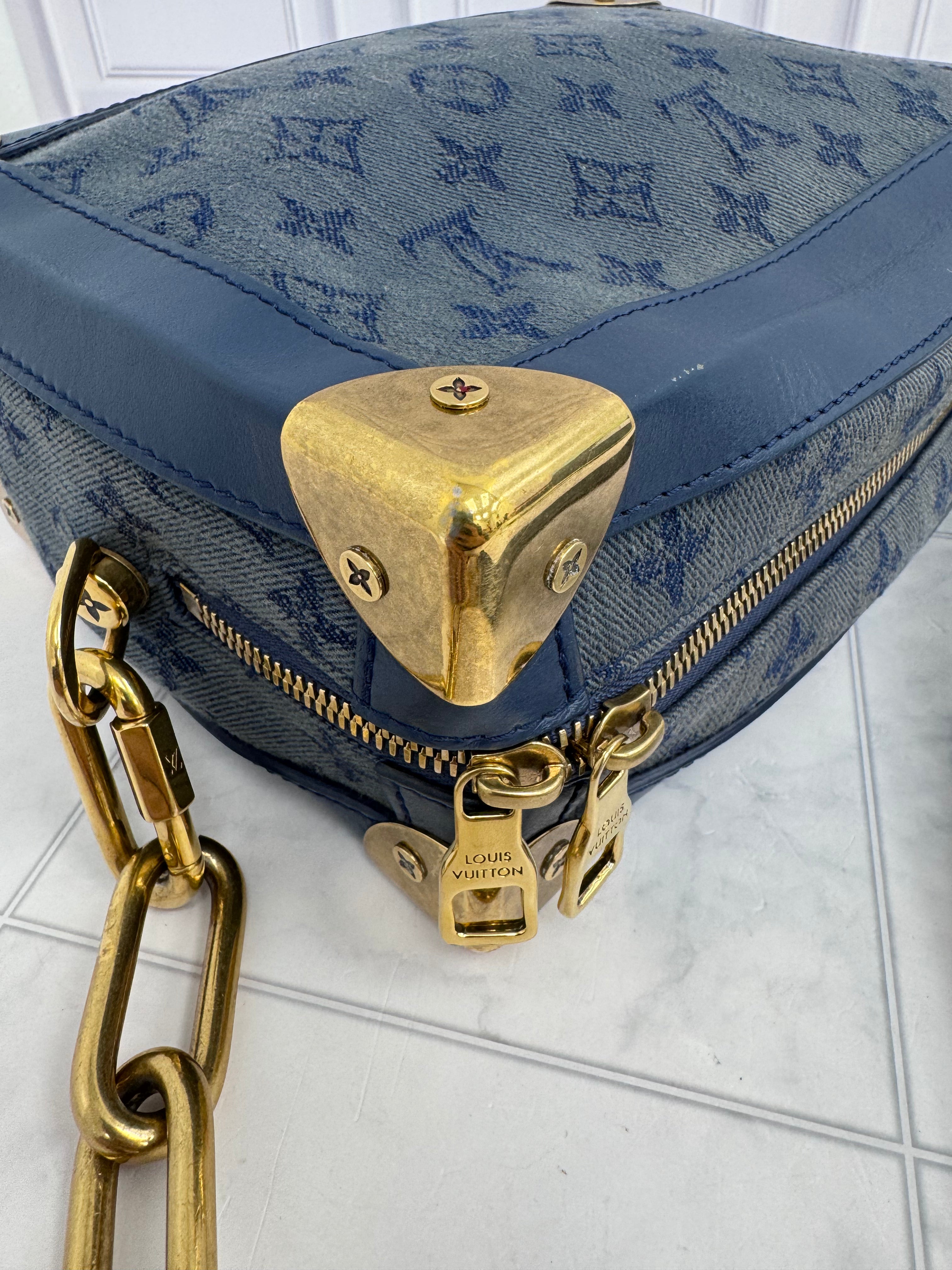 Louis Vuitton Blue Denim Monogram Soft Trunk