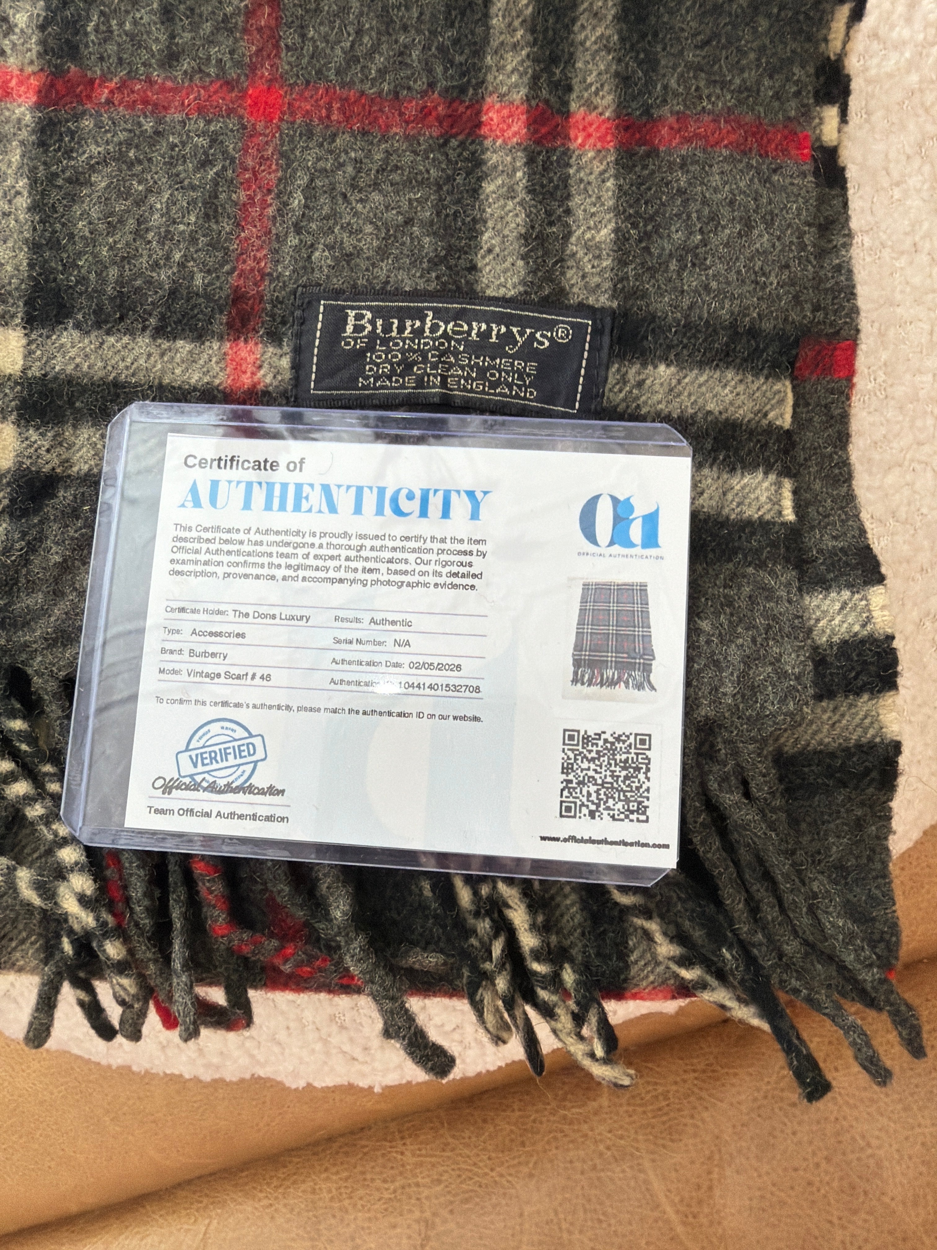 Burberry Vintage Dark Gray Novacheck Cashmere Scarf