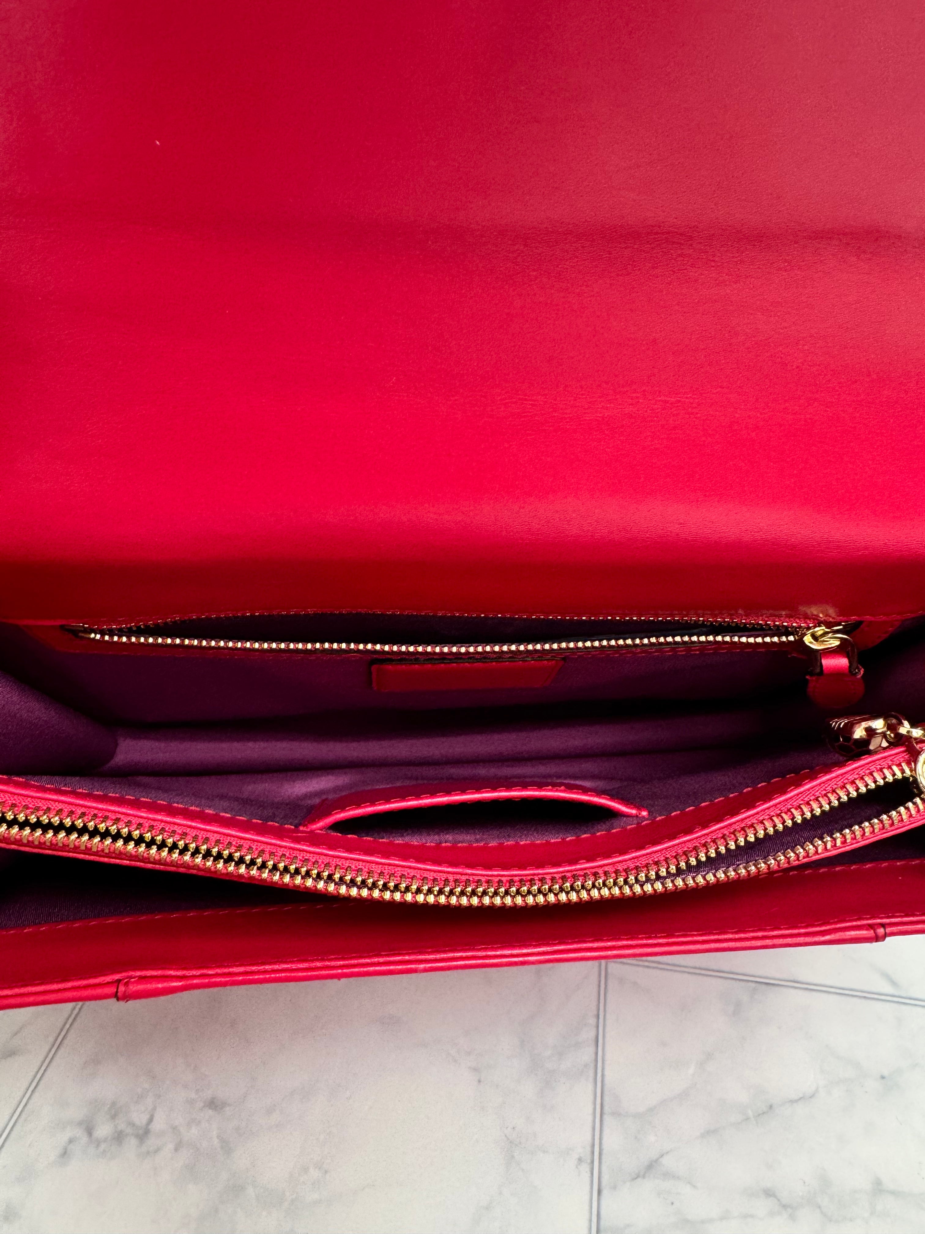*DONS DROP* Bvlgari Pink Leather Medium Serpenti Forever Shoulder Bag