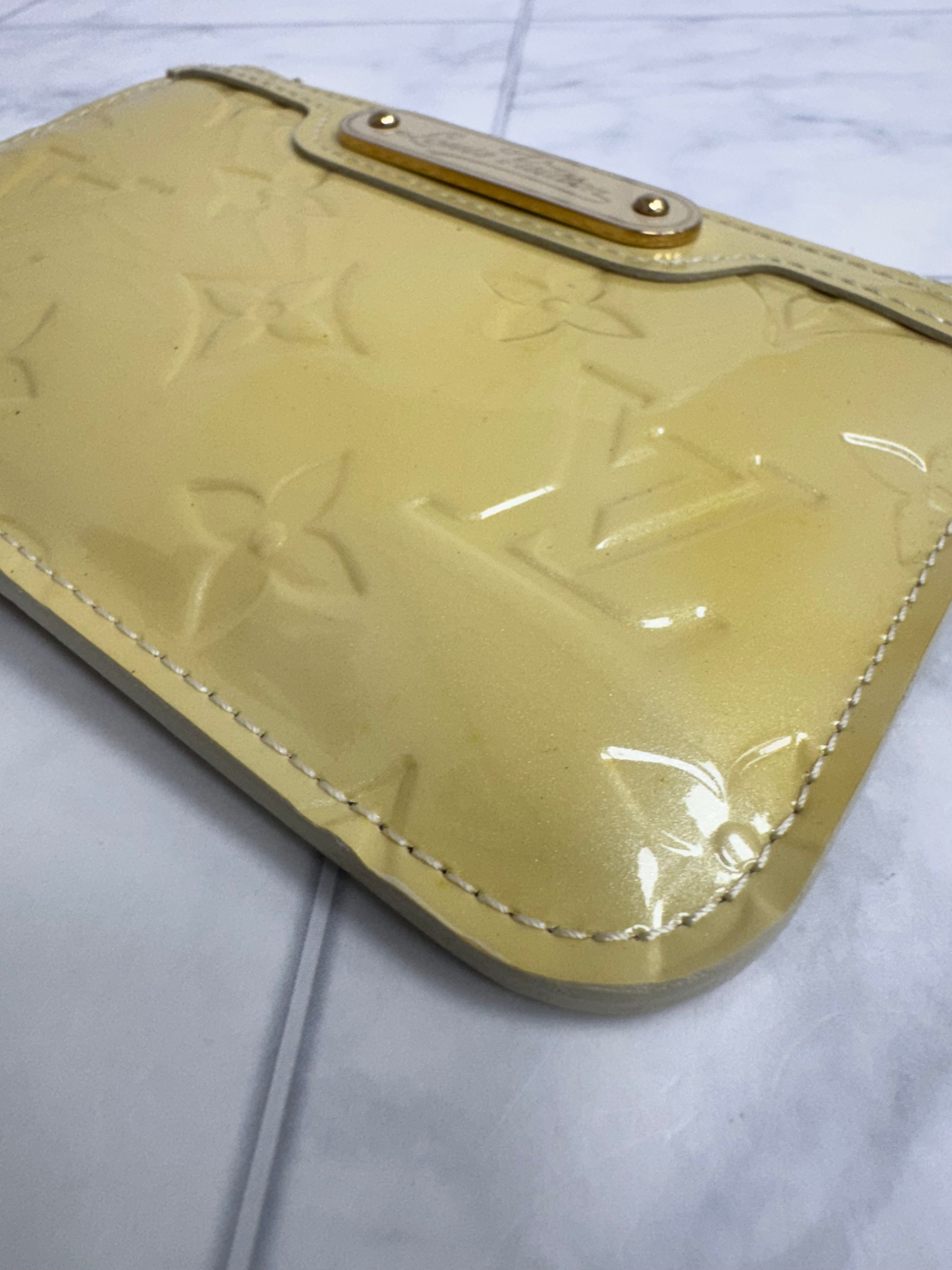 Louis Vuitton Yellow Monogram Vernis Pochette Key Cles