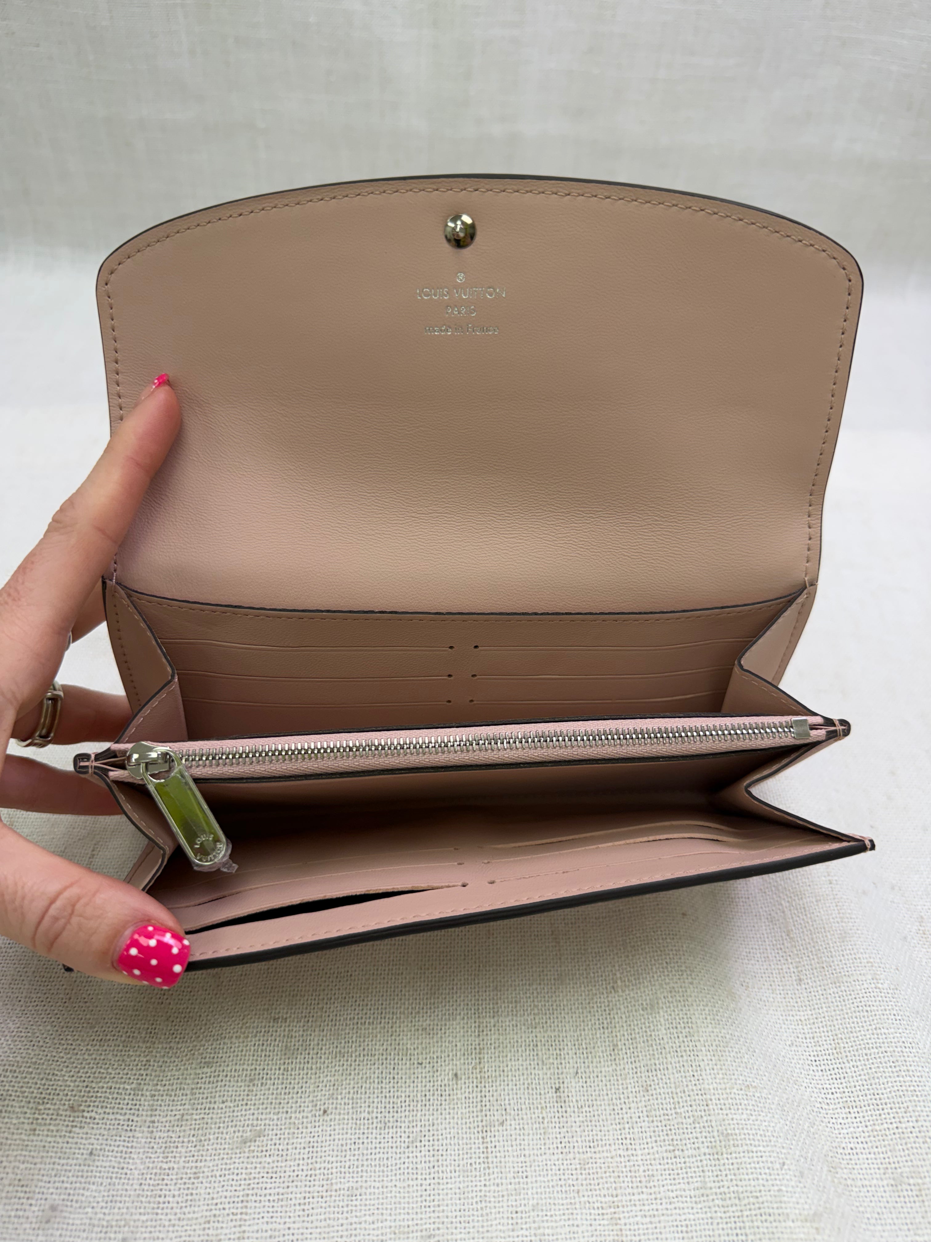 BRAND NEW- Louis Vuitton Pink Mahina Leather Sarah Wallet