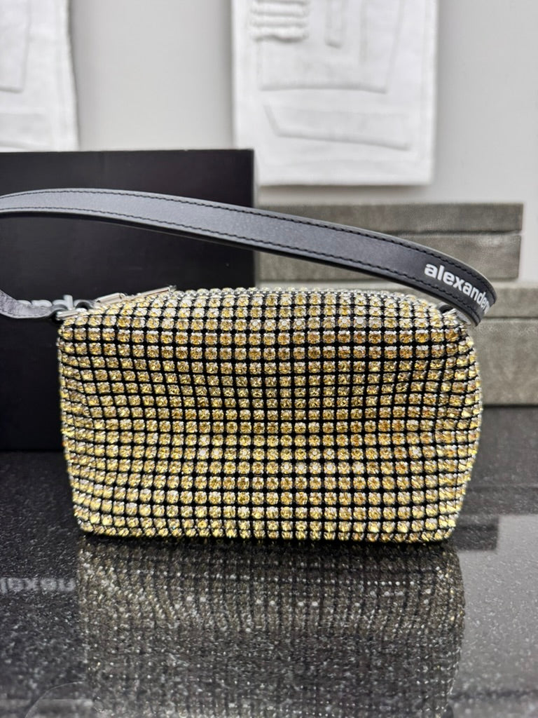 LIKE NEW - Alexander Wang Yellow Rhinestone Heiress Medium Handbag