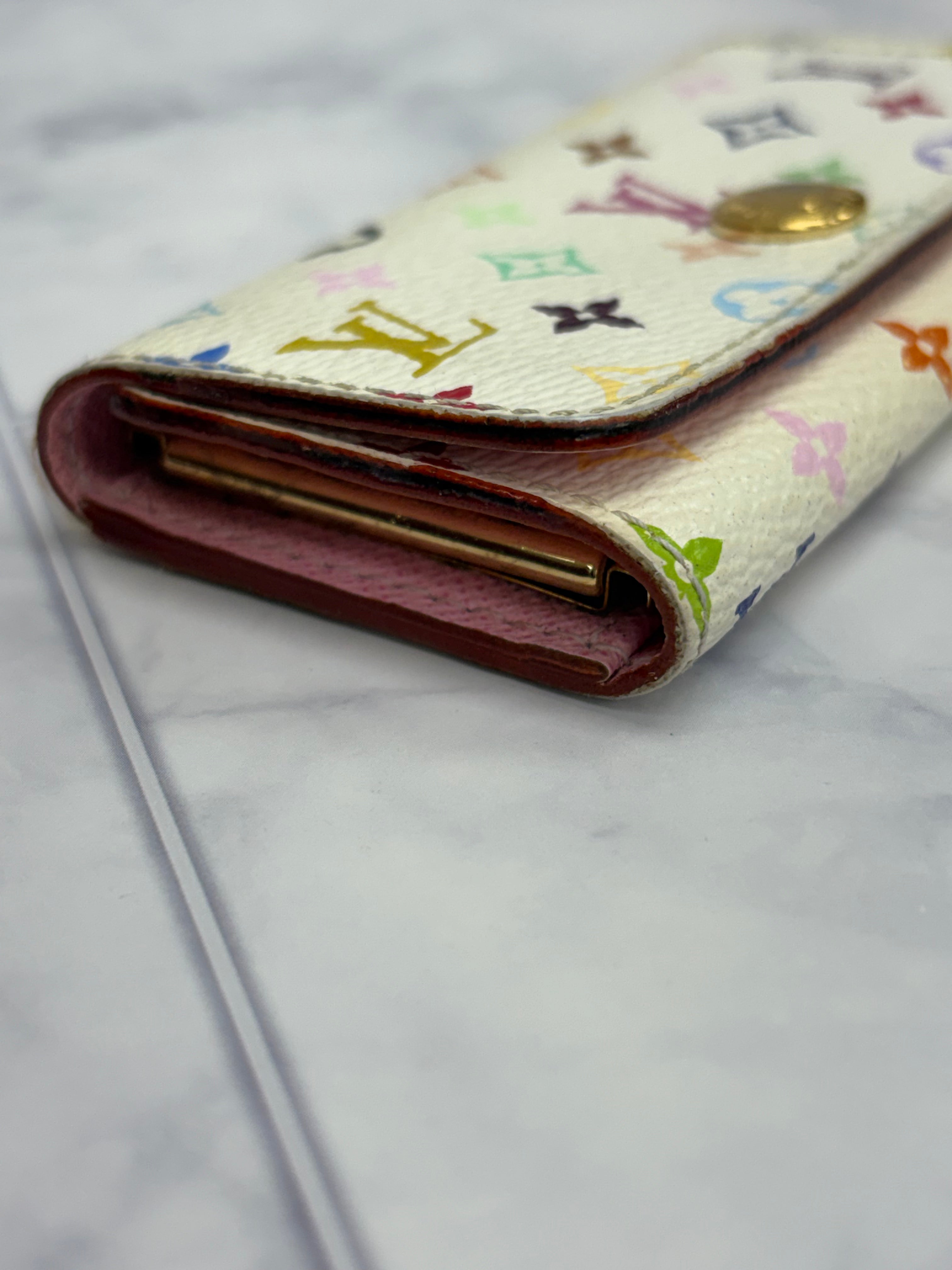 Louis Vuitton White Multicolor Monogram 4 Key Ring Case
