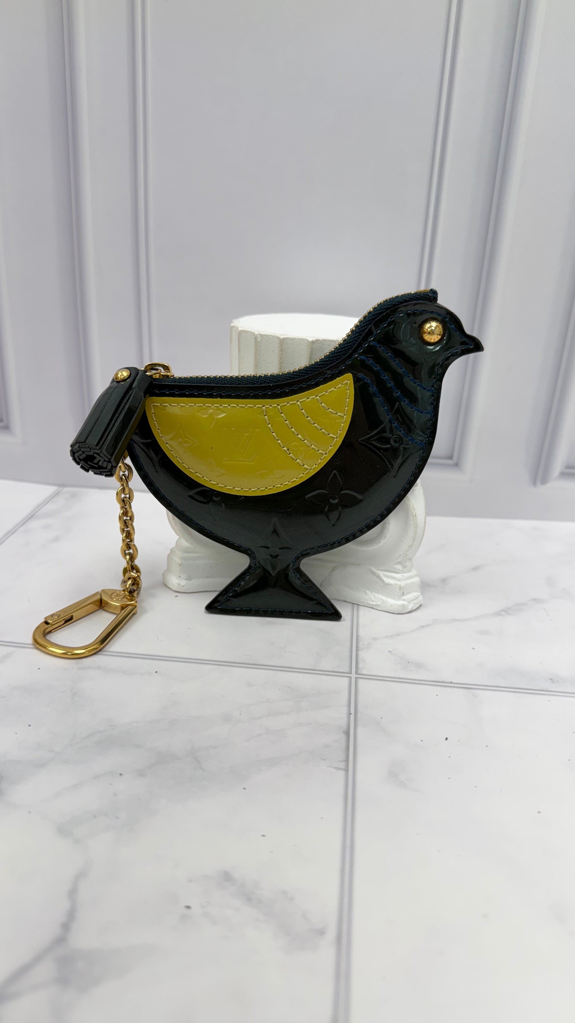 Louis Vuitton Green Vernis Bird Key Pouch