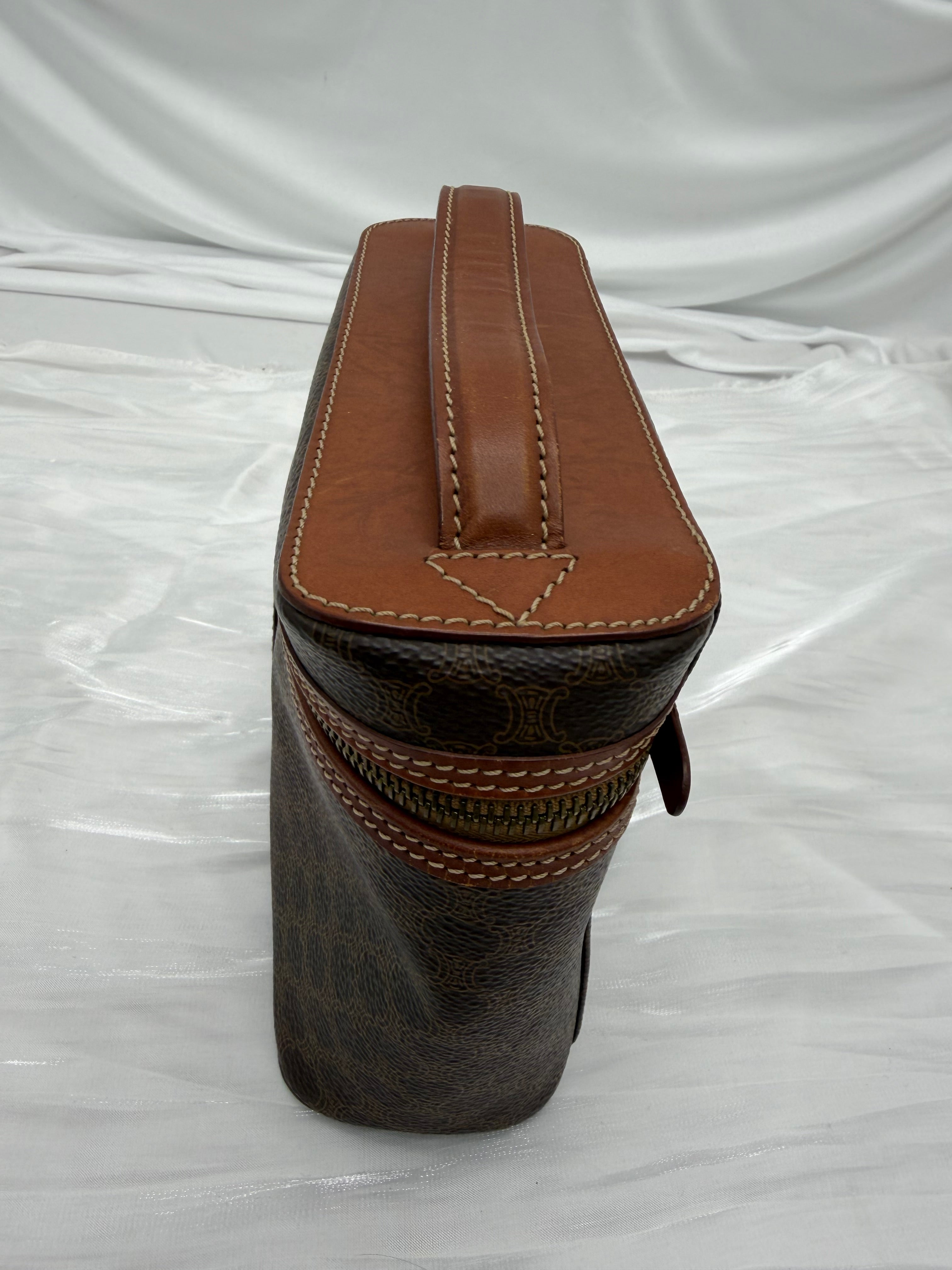 Celine Vintage Macadam Coated Canvas Vanity Bag