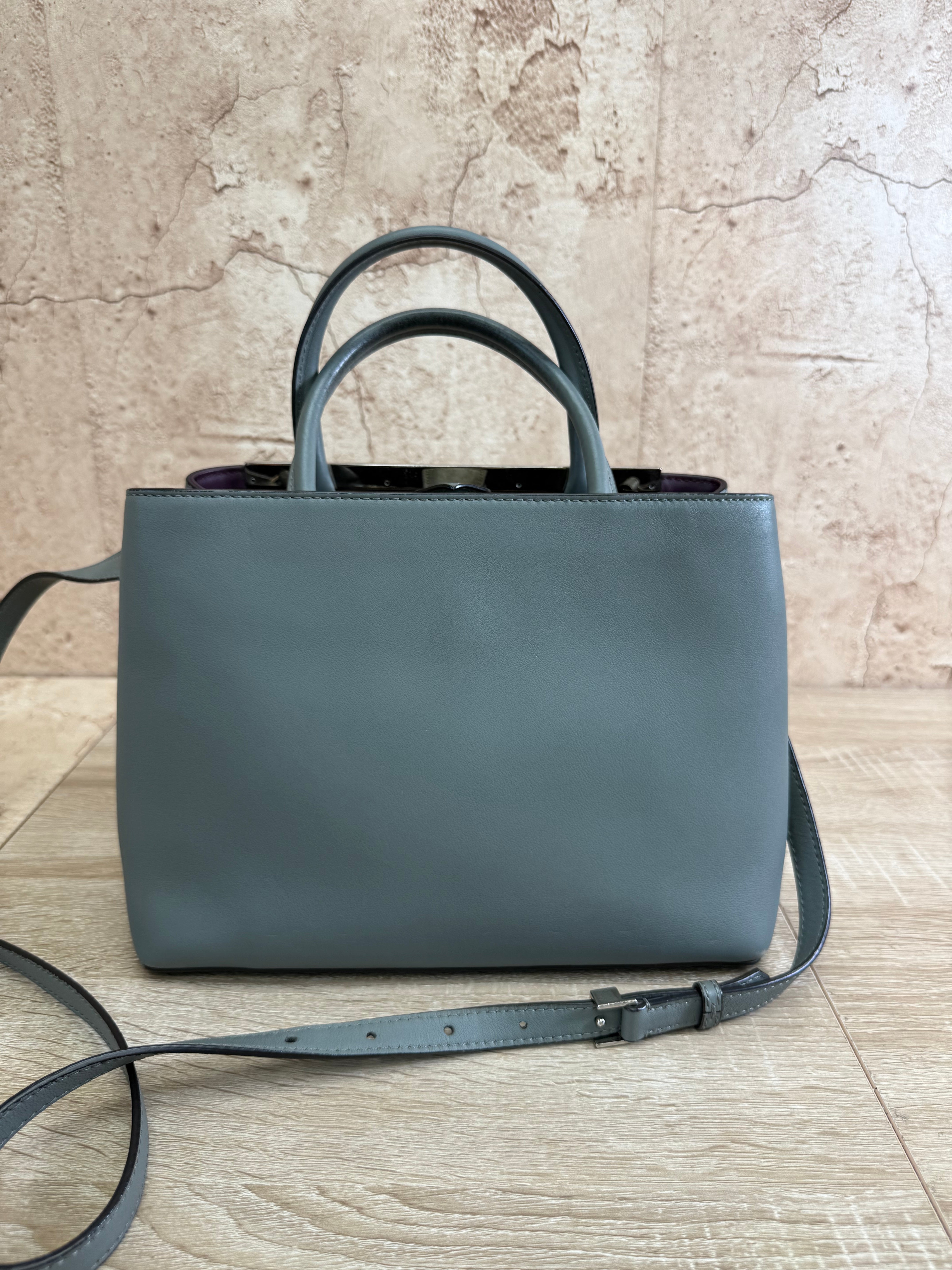 Fendi Grey Leather Petite 2Jours Bag