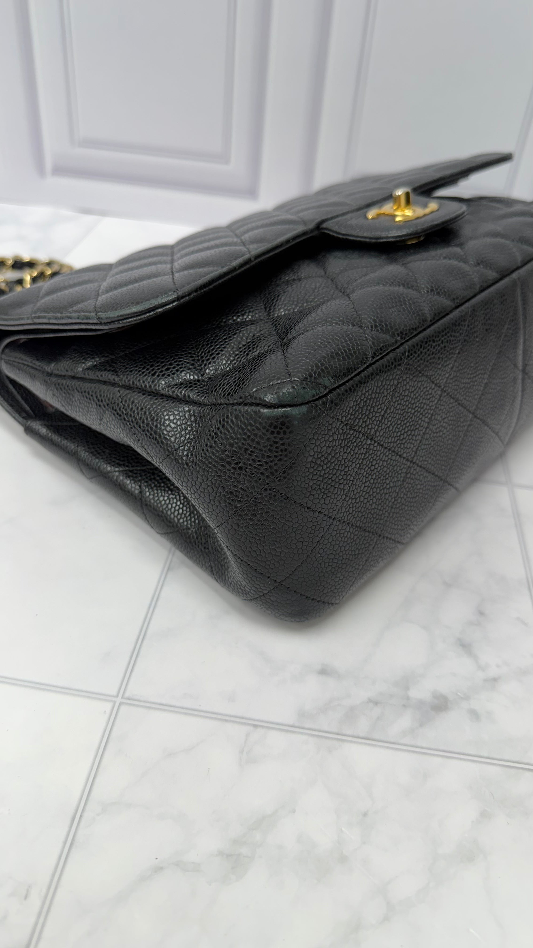 *DONS DROP* Chanel Black Caviar Leather Jumbo Classic Double Flap Bag