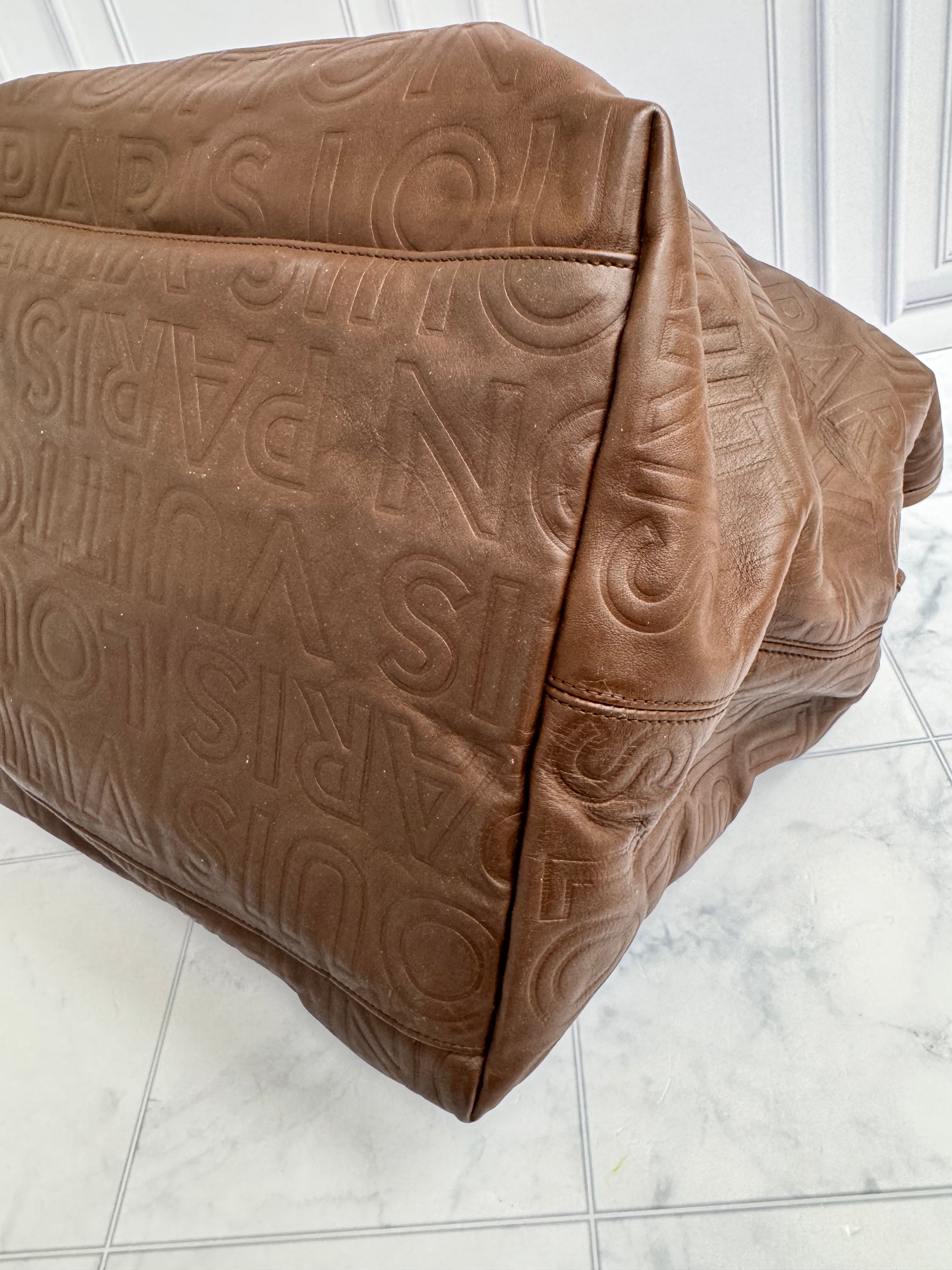 Louis Vuitton Brown Embossed Leather Souple Whisper GM