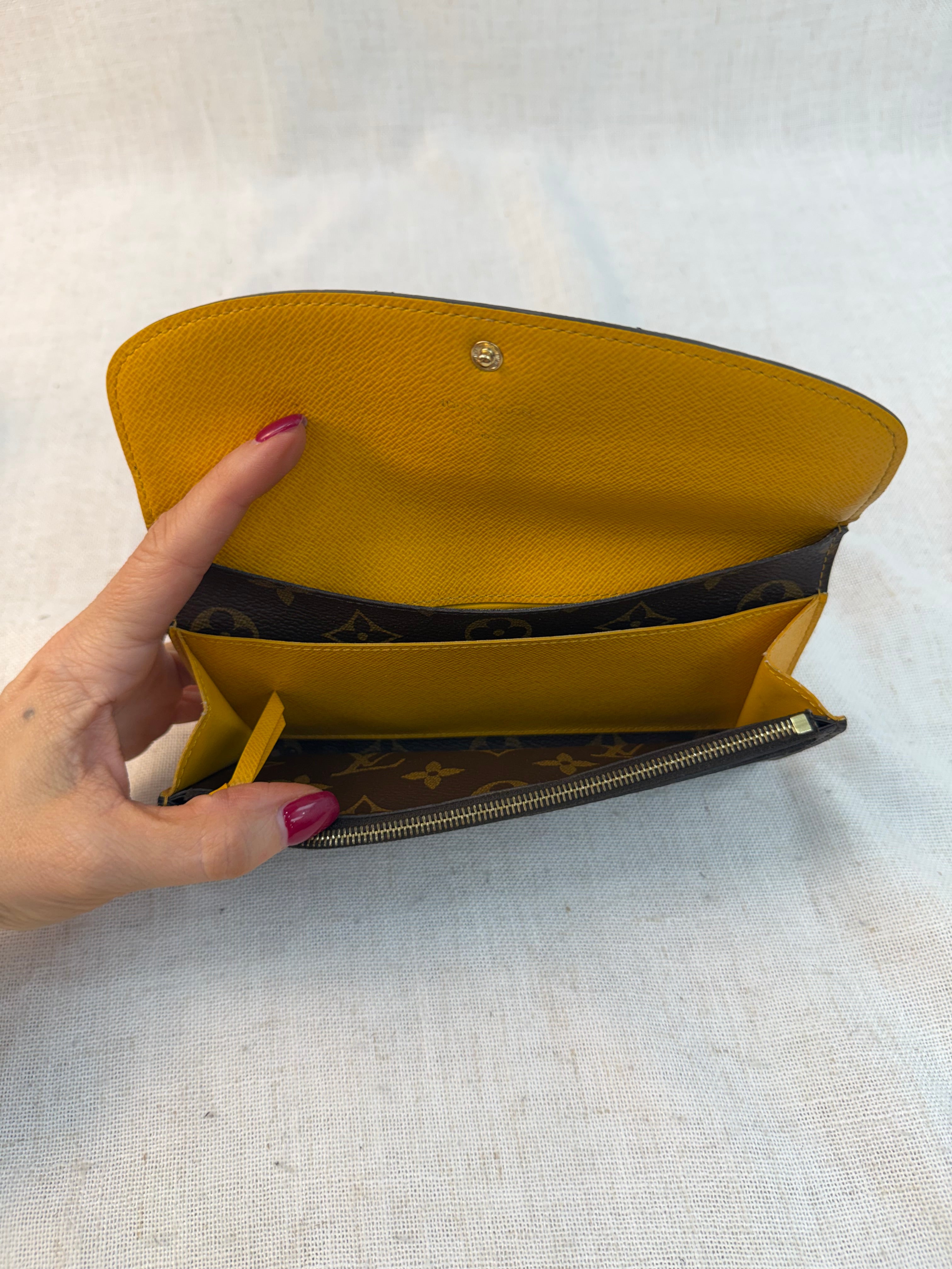 Louis Vuitton Monogram & Yellow Emilie Wallet