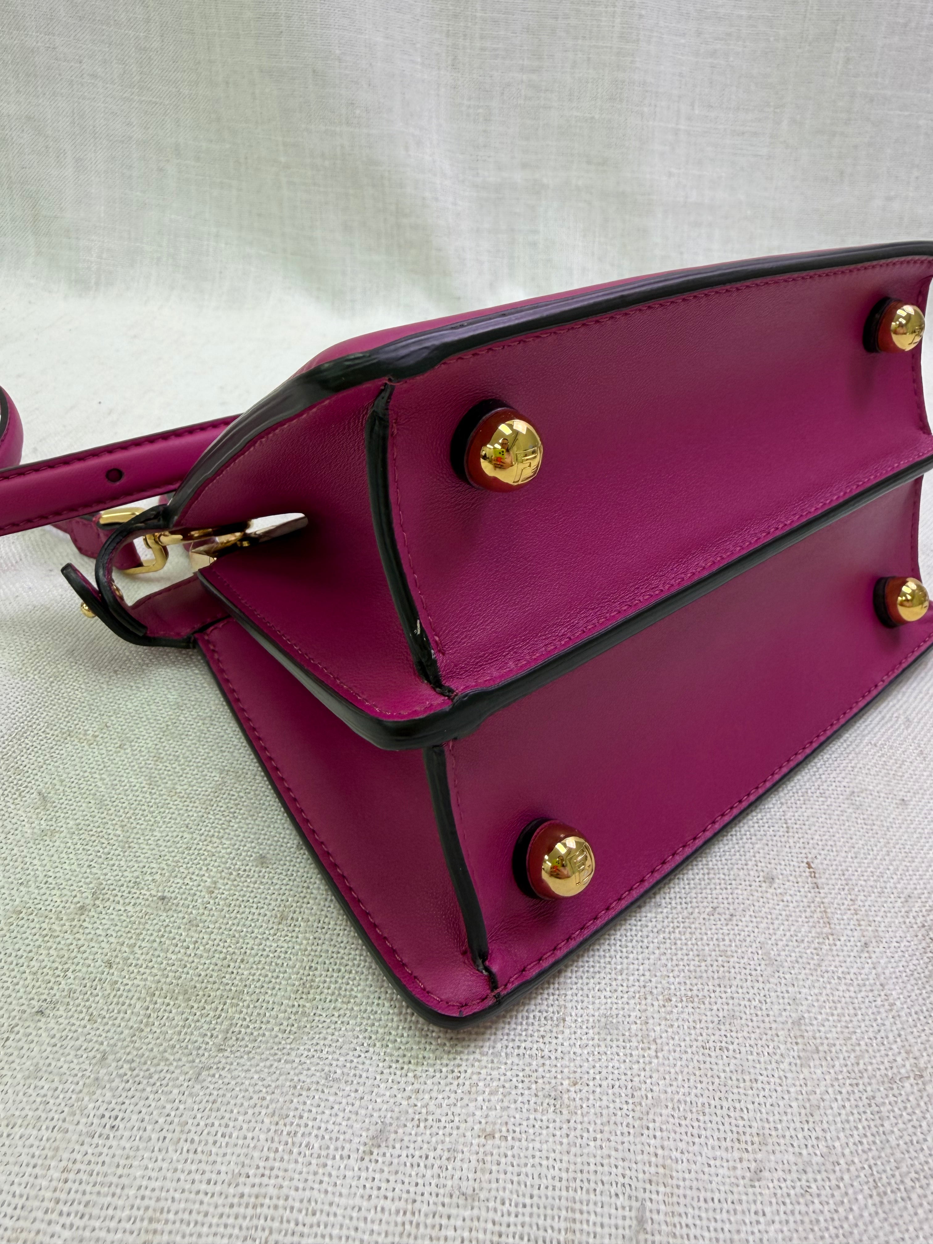 LIKE NEW Fendi Fuchsia Leather ISeeU Petite Peekaboo 2Way Bag