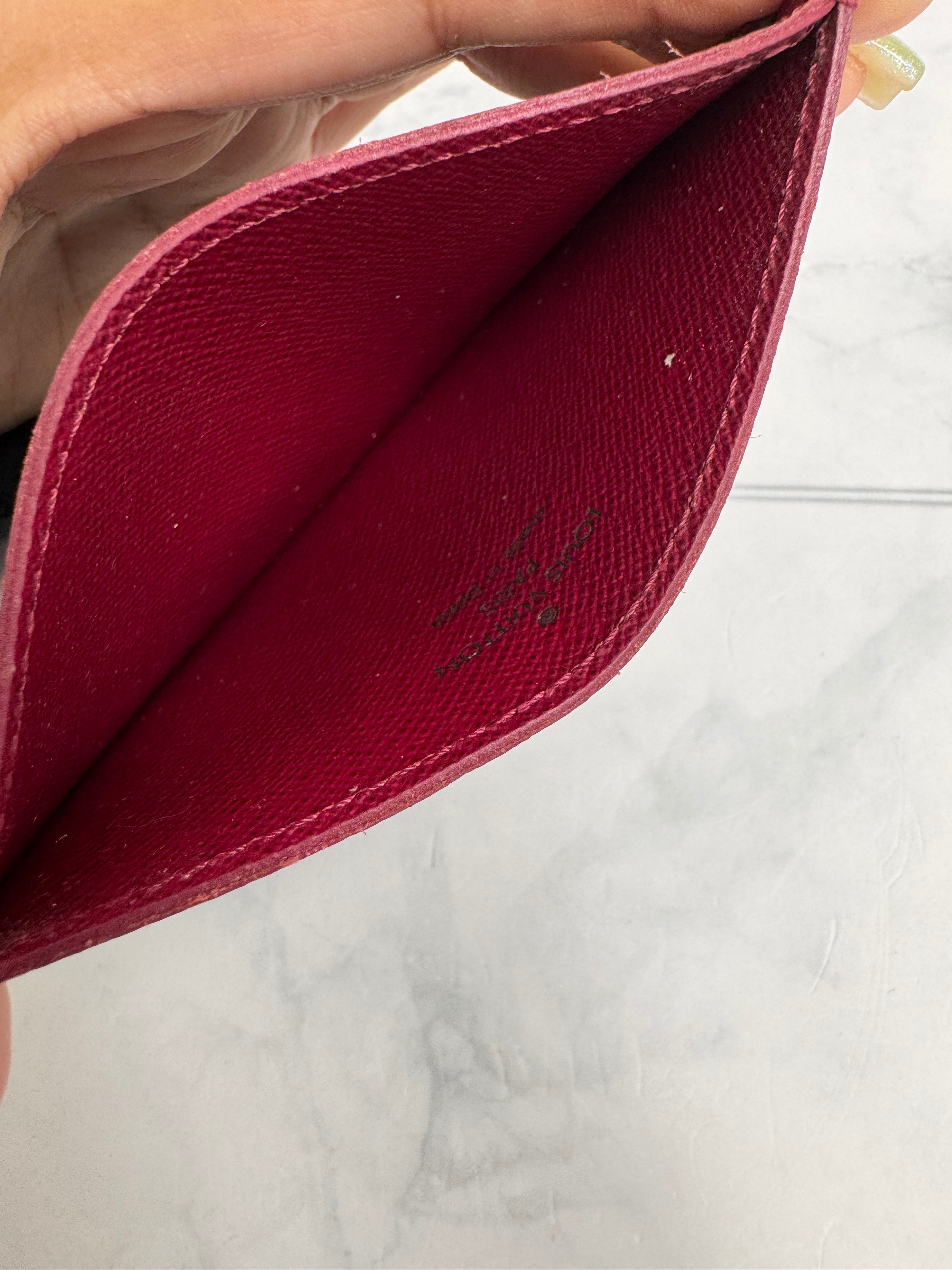 Louis Vuitton Monogram And Fuchsia Card Case