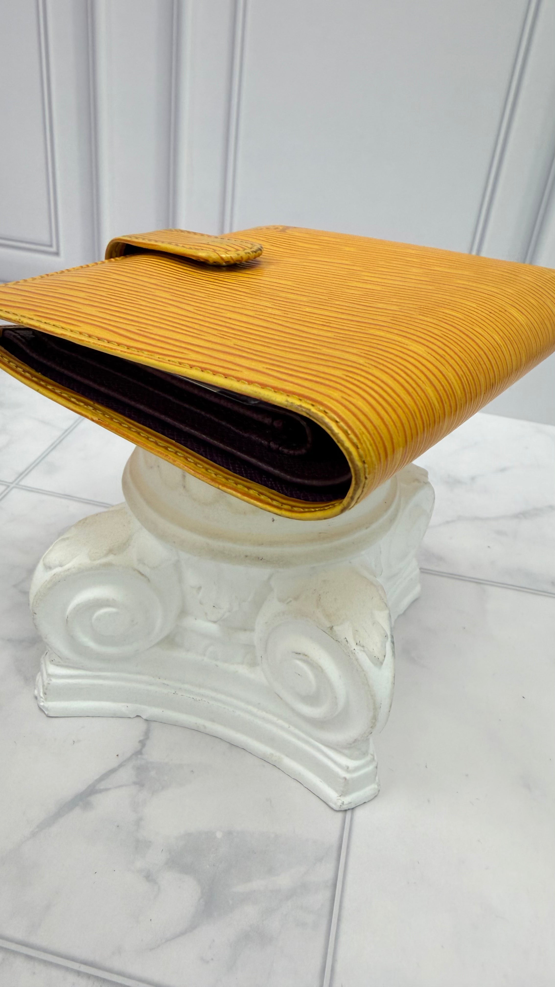 Louis Vuitton Yellow Epi Compact Snap Wallet