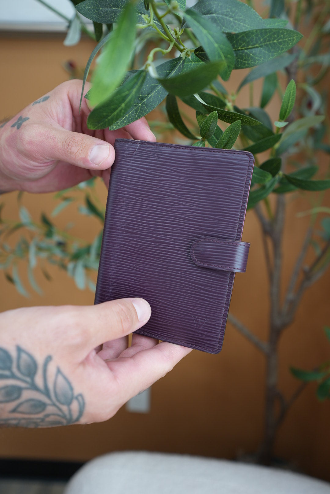 Louis Vuitton Dark Plum Epi Leather Passport Agenda PM