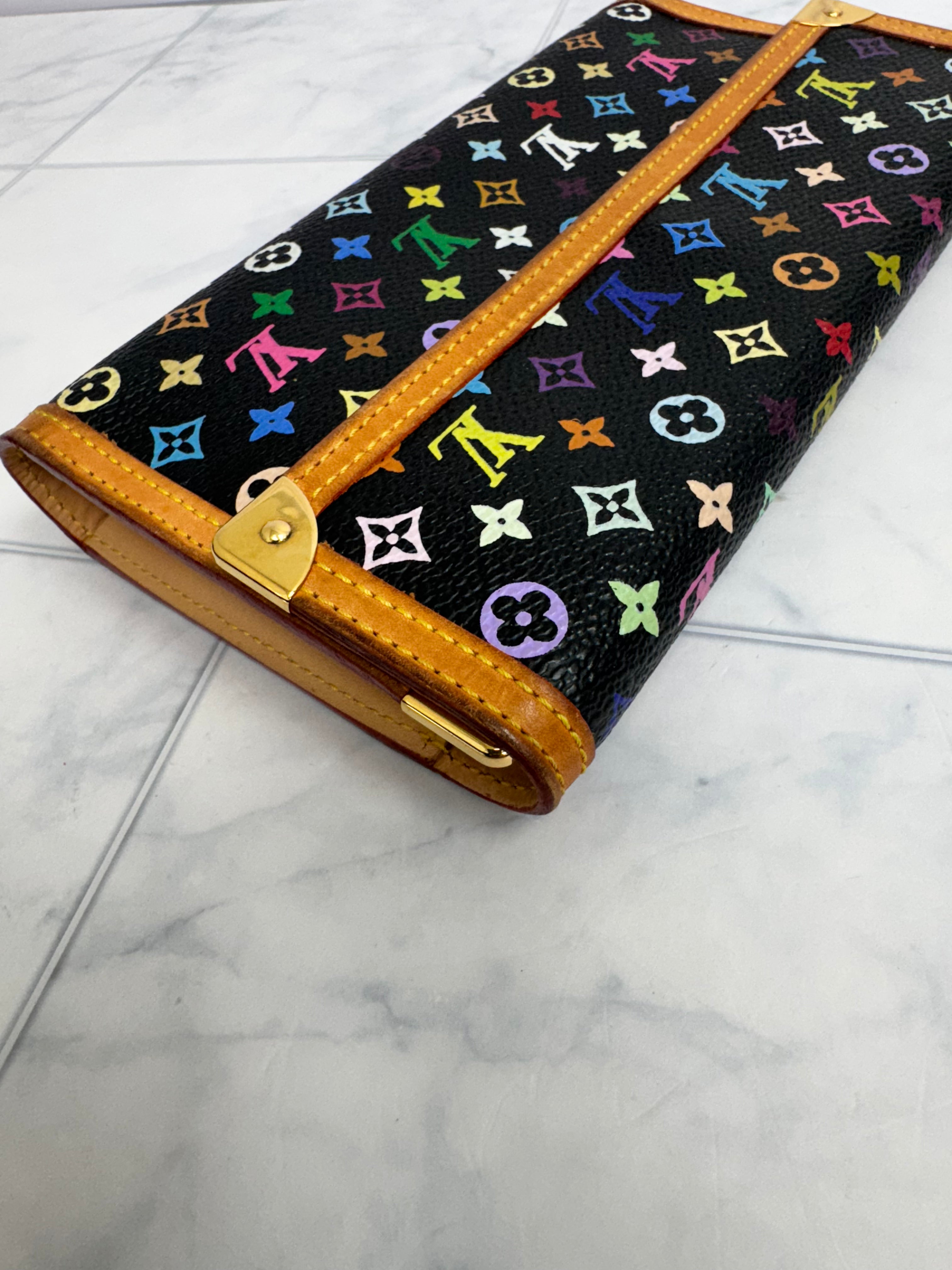 Louis Vuitton Black Multicolor Monogram Porte Tresor International Long Wallet
