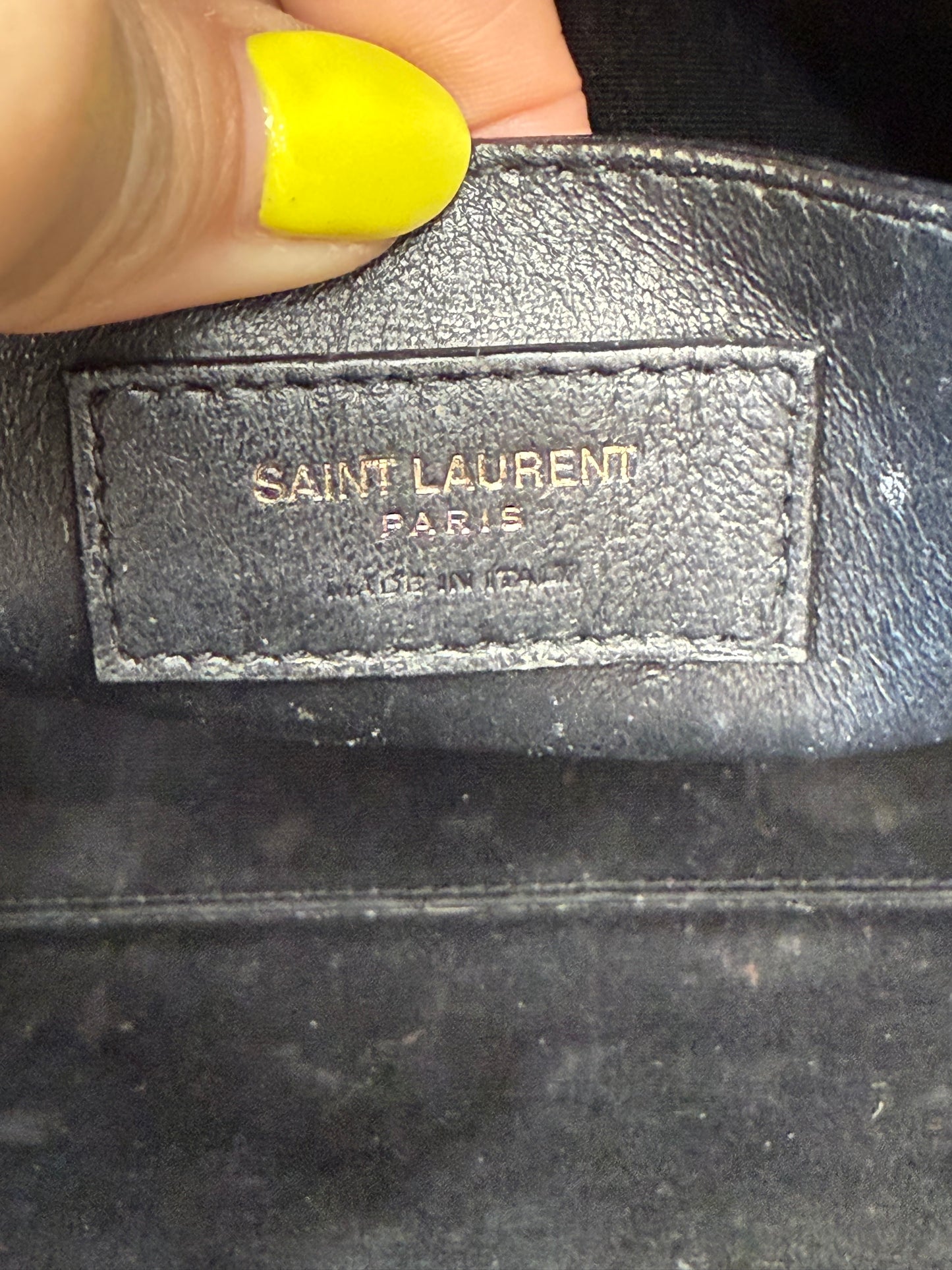 Saint Laurent YSL Black Leather Uptown Tote