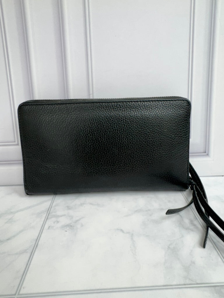 Balenciaga Black Grained Leather Neo Classic Zippy Wallet