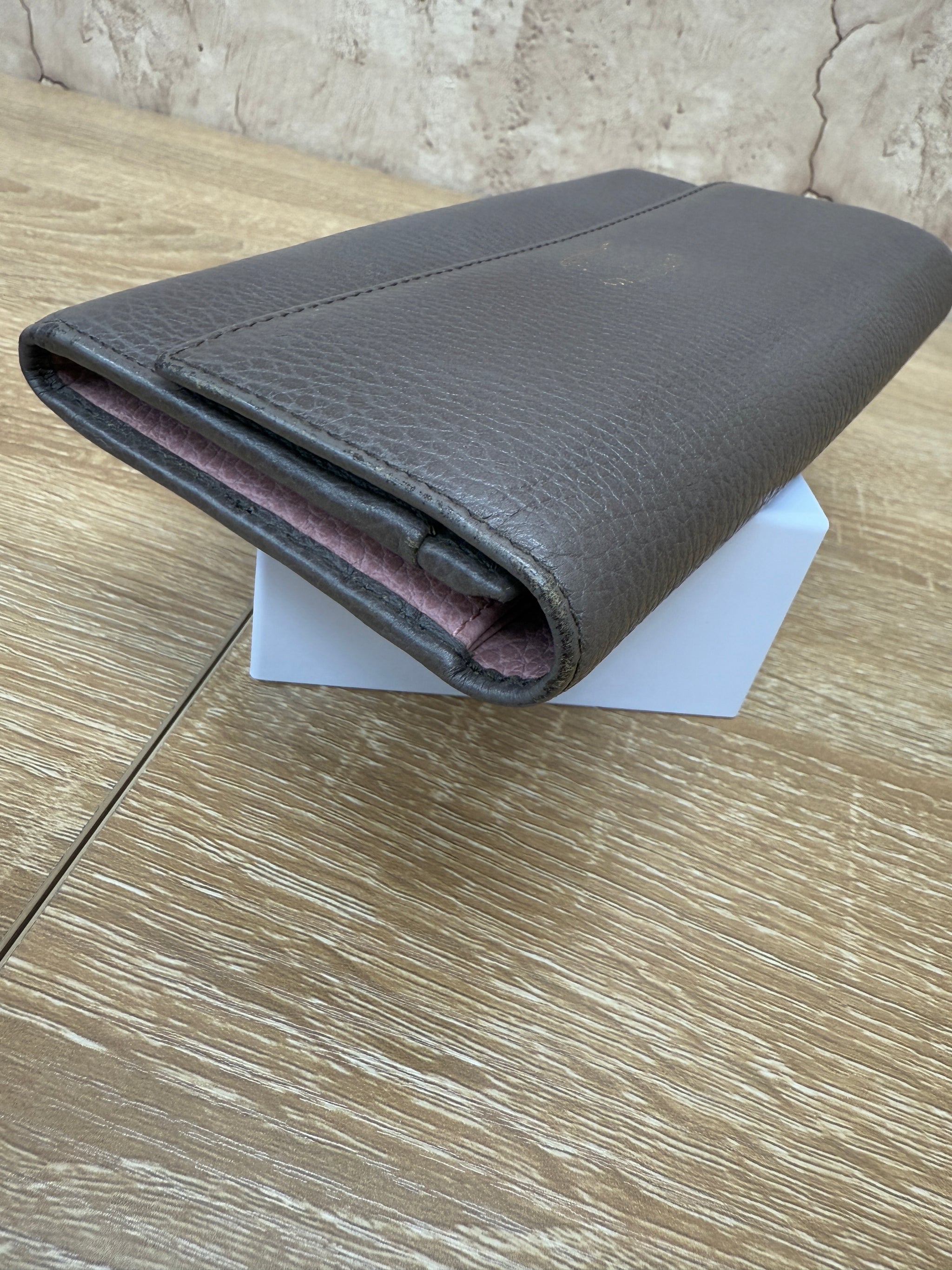 Gucci Grey Leather Long Wallet