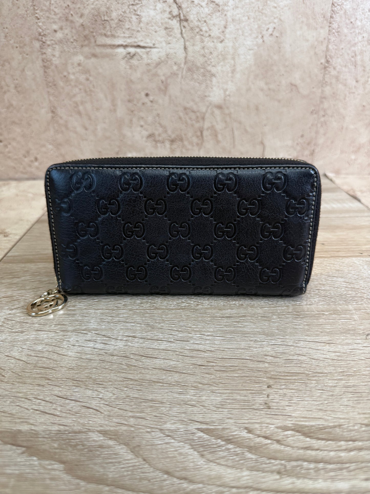 Gucci Dark Brown Leather Zippy Long Wallet