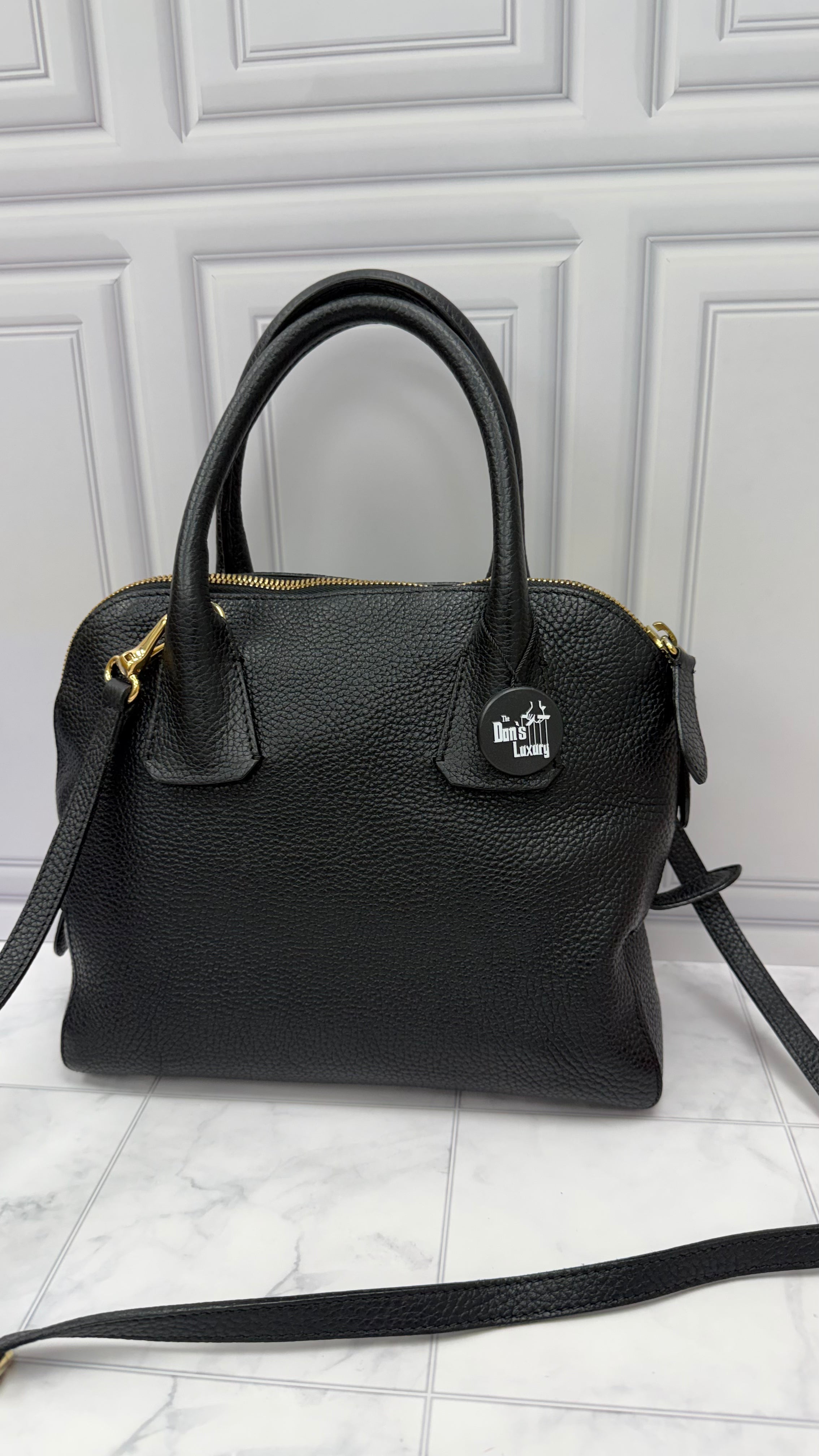 *DONS DROP* Burberry Black Grainy Leather Greenwood Bowling Bag