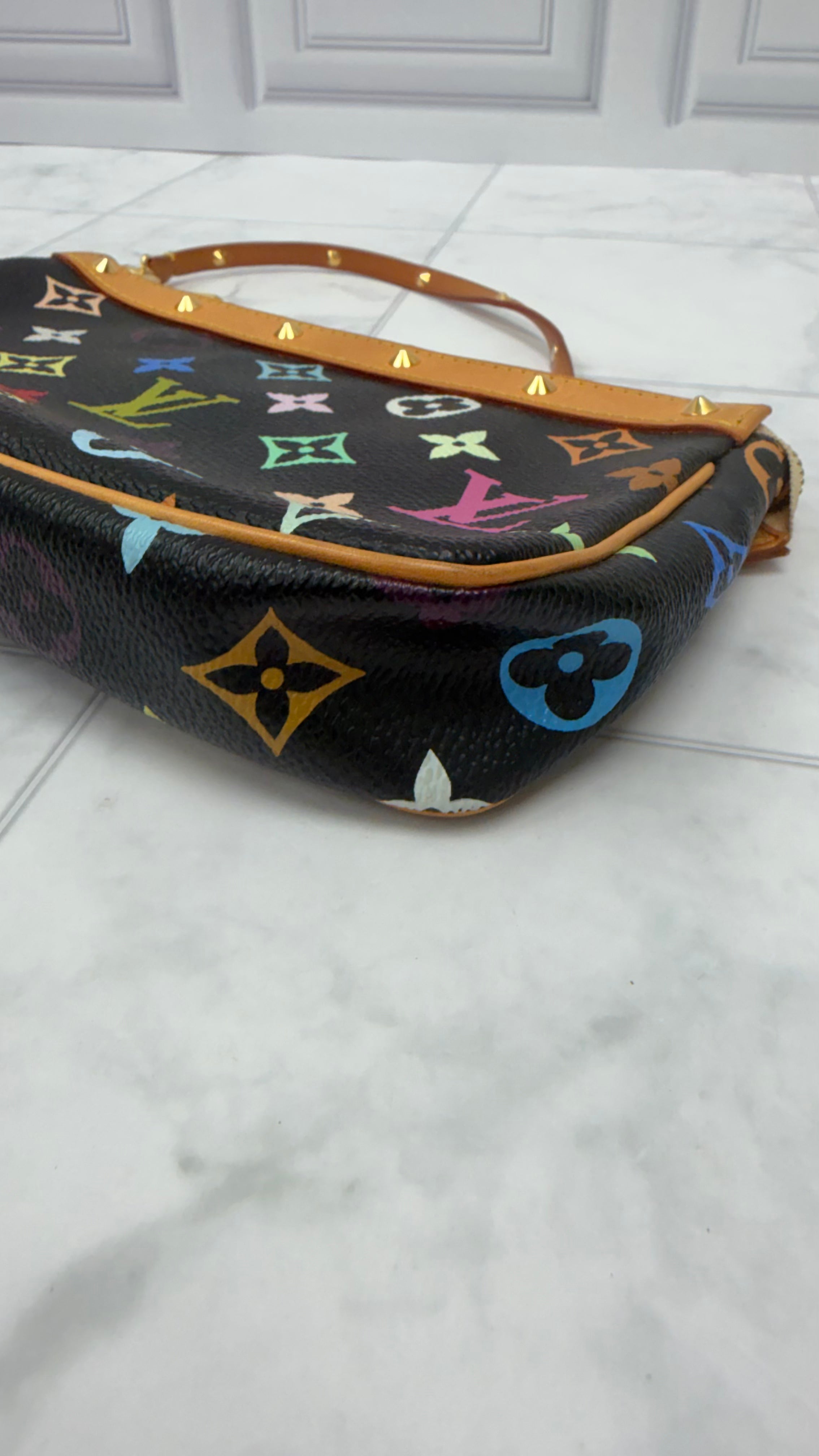 *DONS DROP*Louis Vuitton Black Multicolor Monogram Accessories Pochette