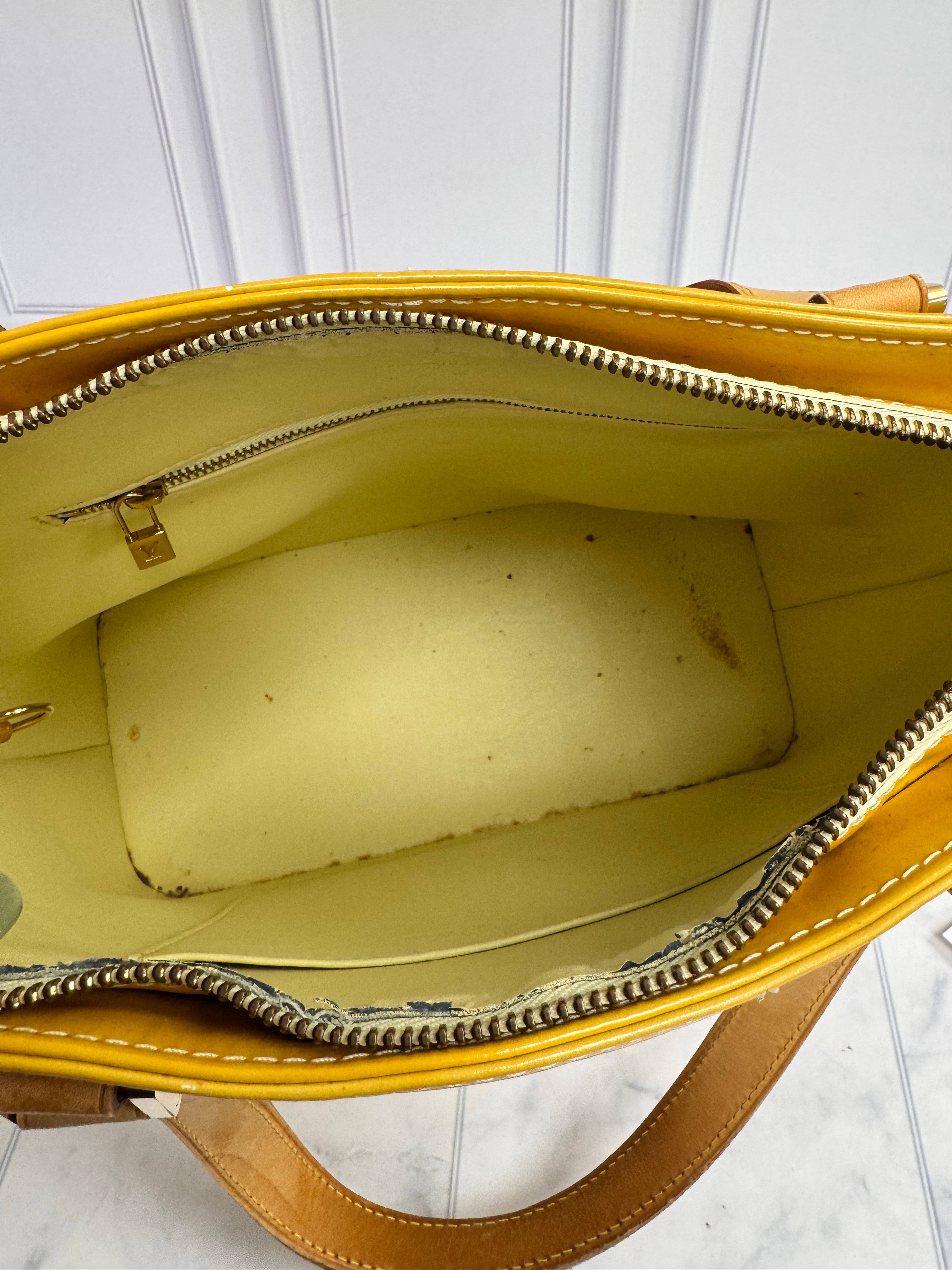 Louis Vuitton Yellow Monogram Vernis Houston Tote Bag