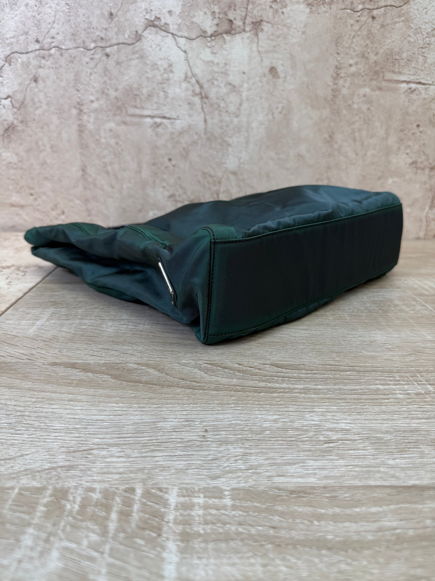 Prada Dark Green Nylon Top Handle Tote Bag