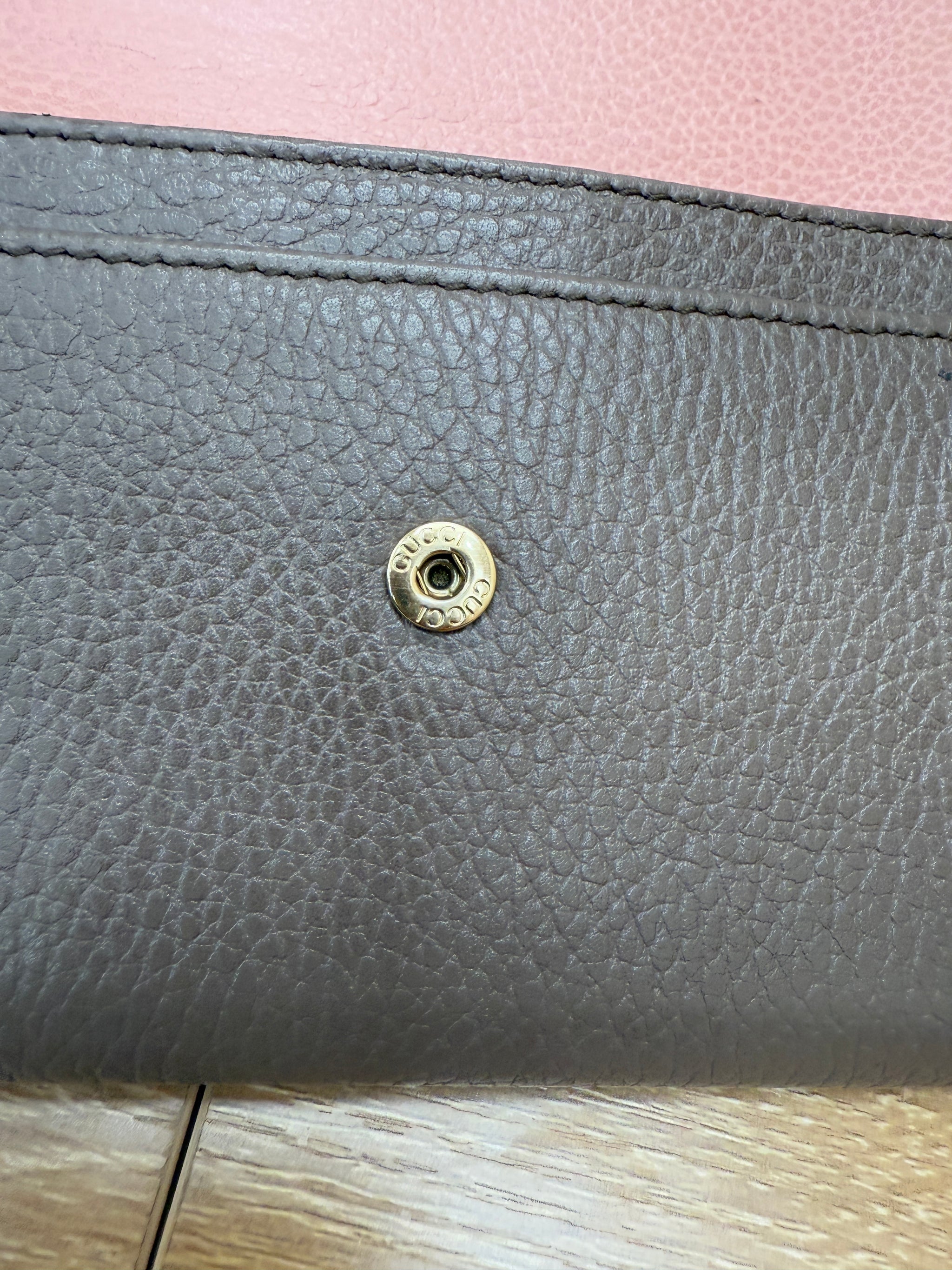 Gucci Grey Leather Long Wallet