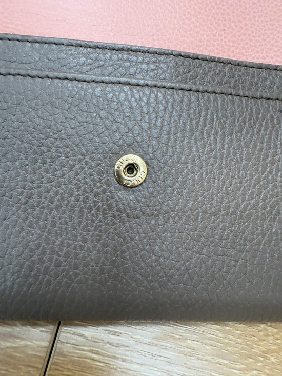 Gucci Grey Leather Long Wallet