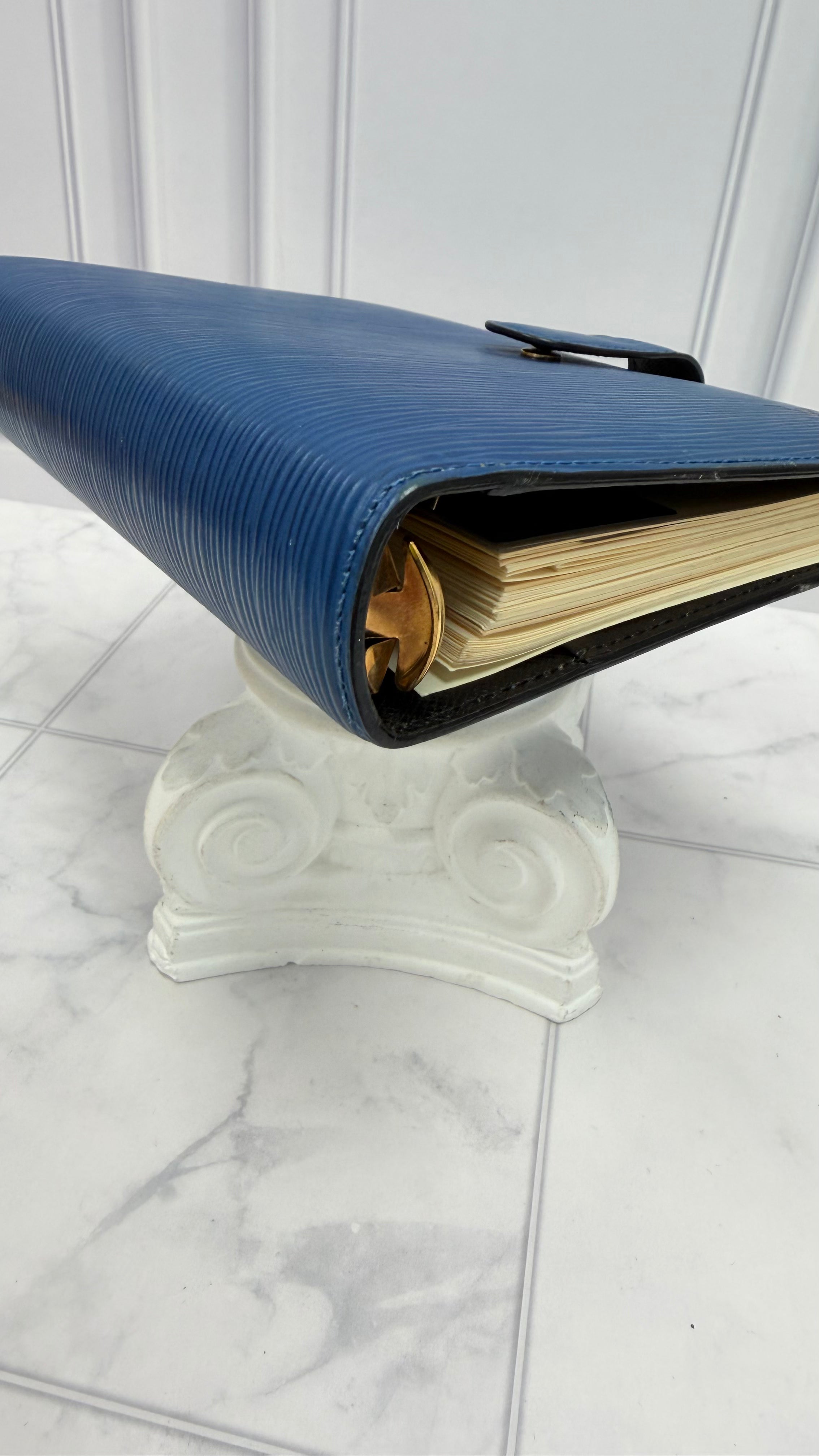Louis Vuitton Blue Epi Leather Passport Agenda MM