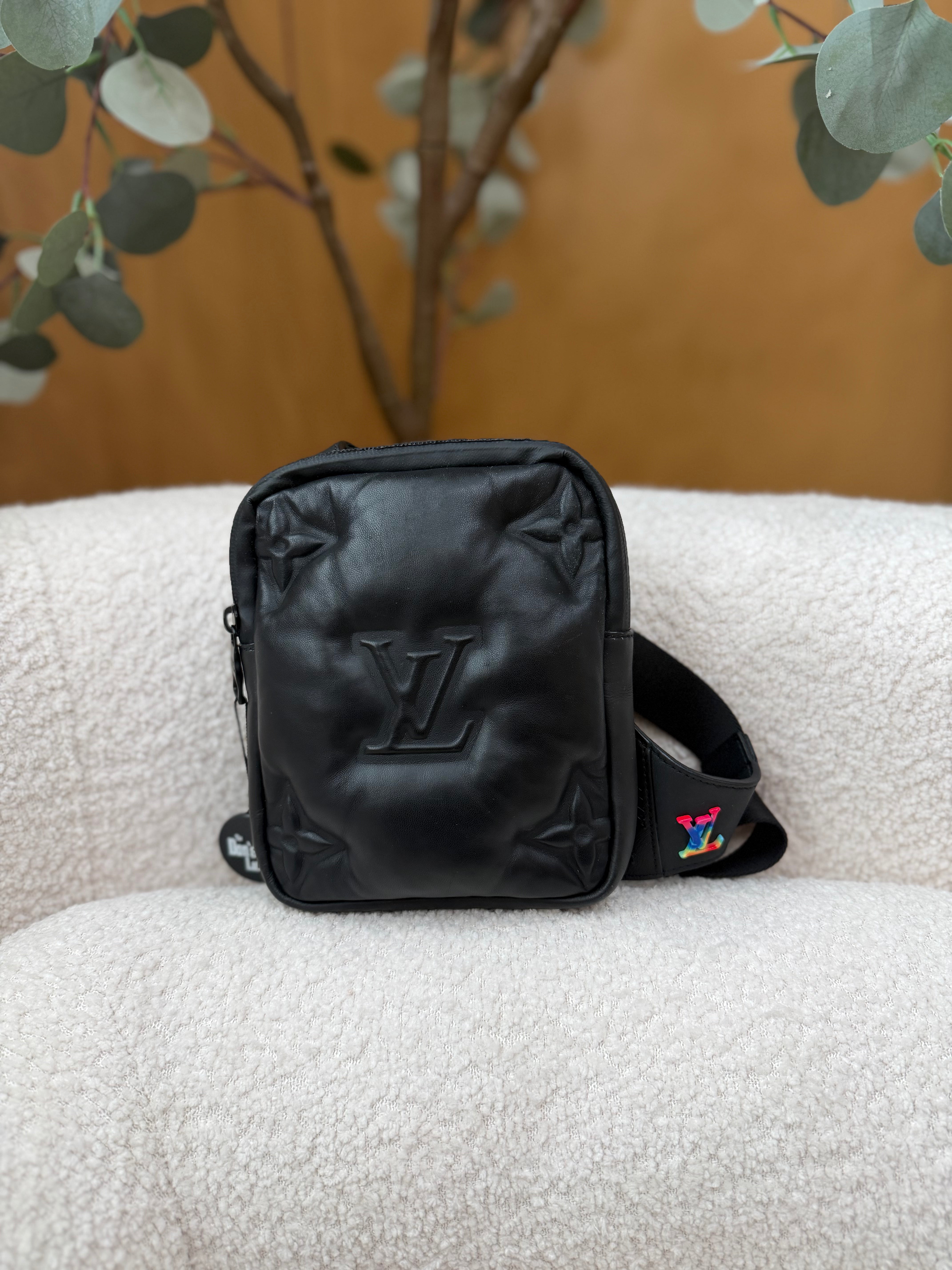 Louis Vuitton Black Lambskin 2054 Polochon Crossbody Bag