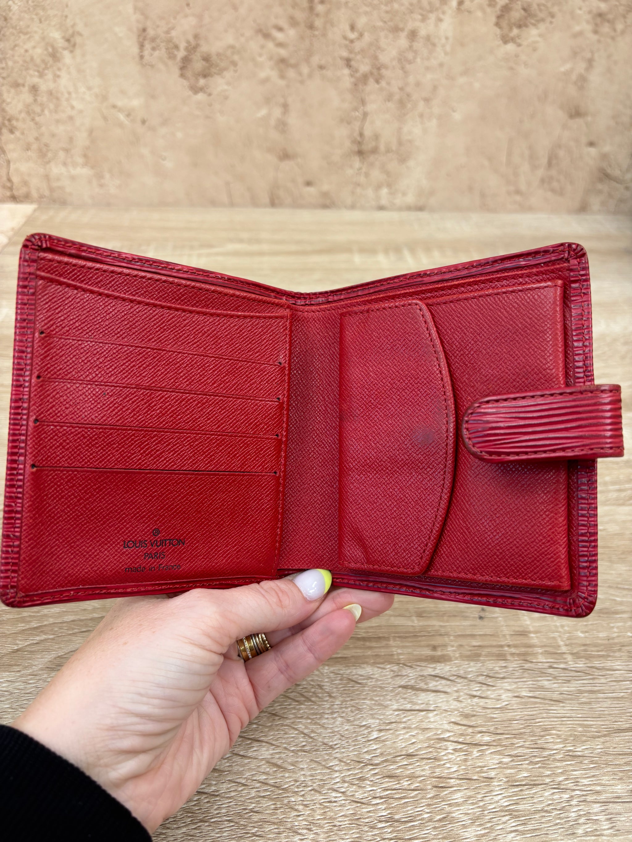 Louis Vuitton Red Epi Leather Compact Wallet