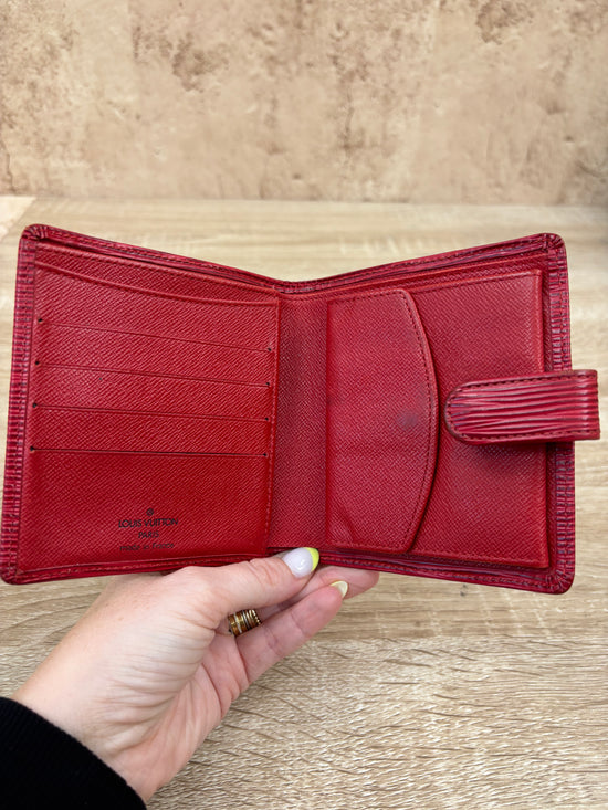 Louis Vuitton Red Epi Leather Compact Wallet