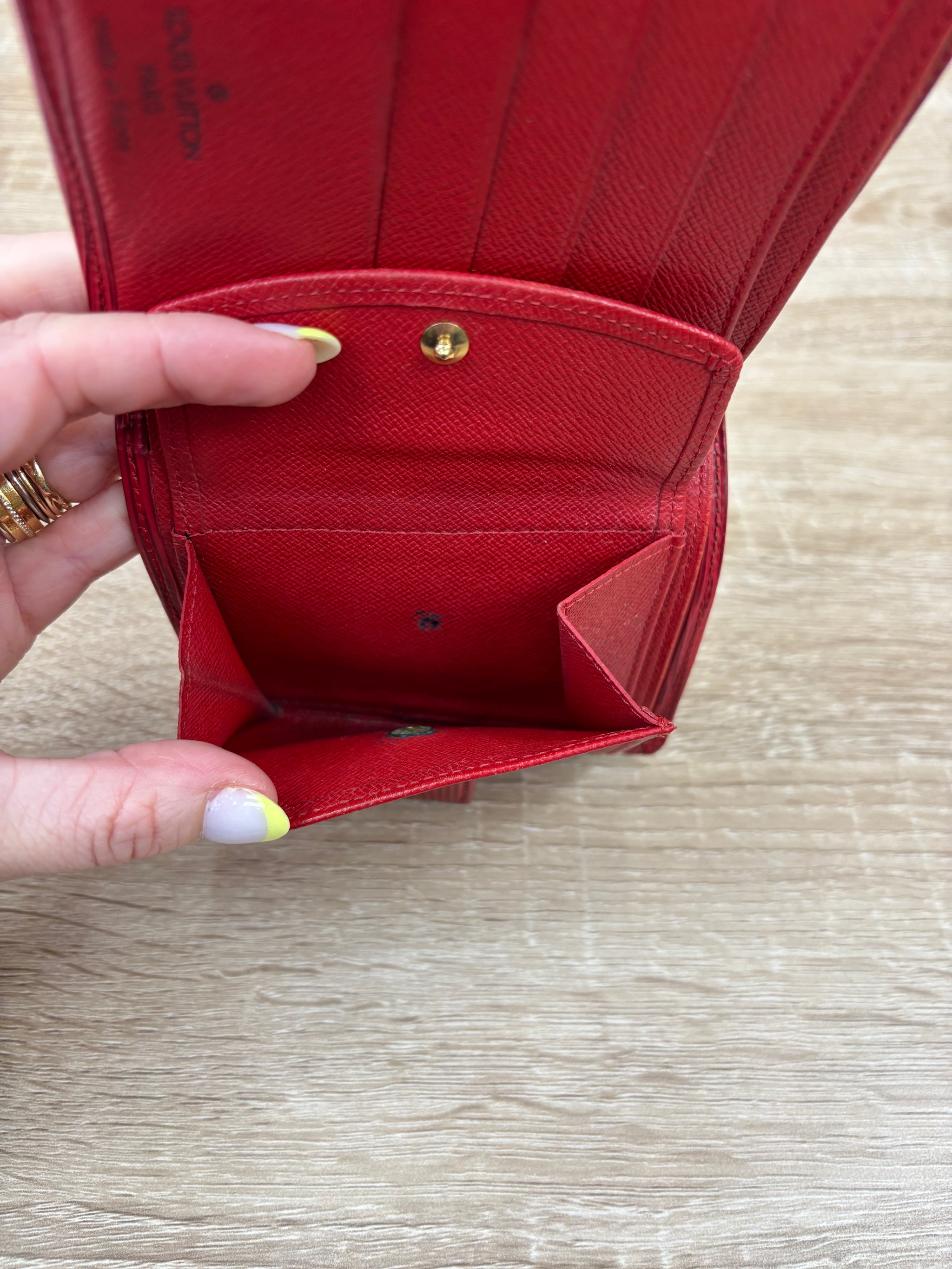 Louis Vuitton Red Epi Leather Compact Wallet