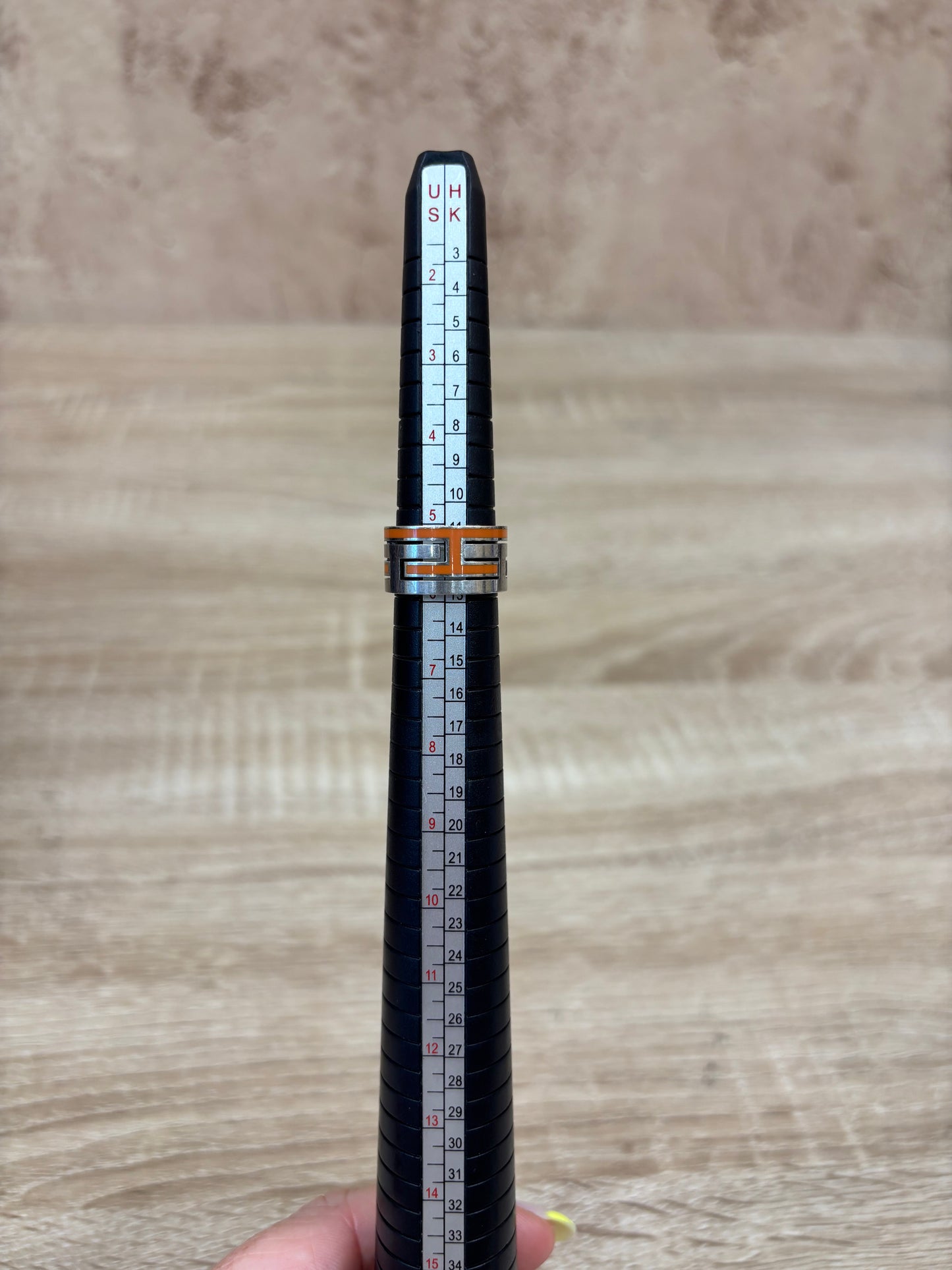 Hermes Orange And Silver Ring